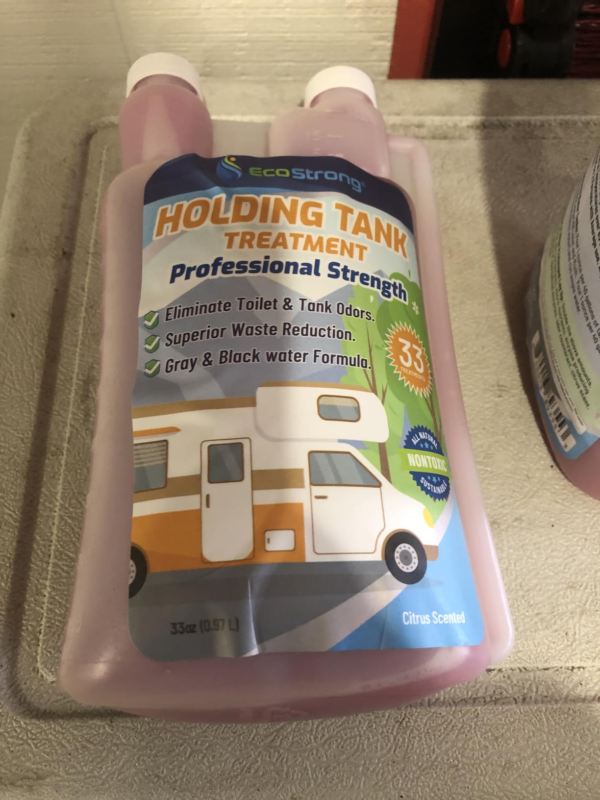Eco Strong RV Toilet Treatment | RV Black Tank Treatment | RV Holding Tank Digestor, Odor Eliminator, and Cleaner | Perfect for Campers, RVs, Boats, 17 Treatments, Lavender customer photo 2