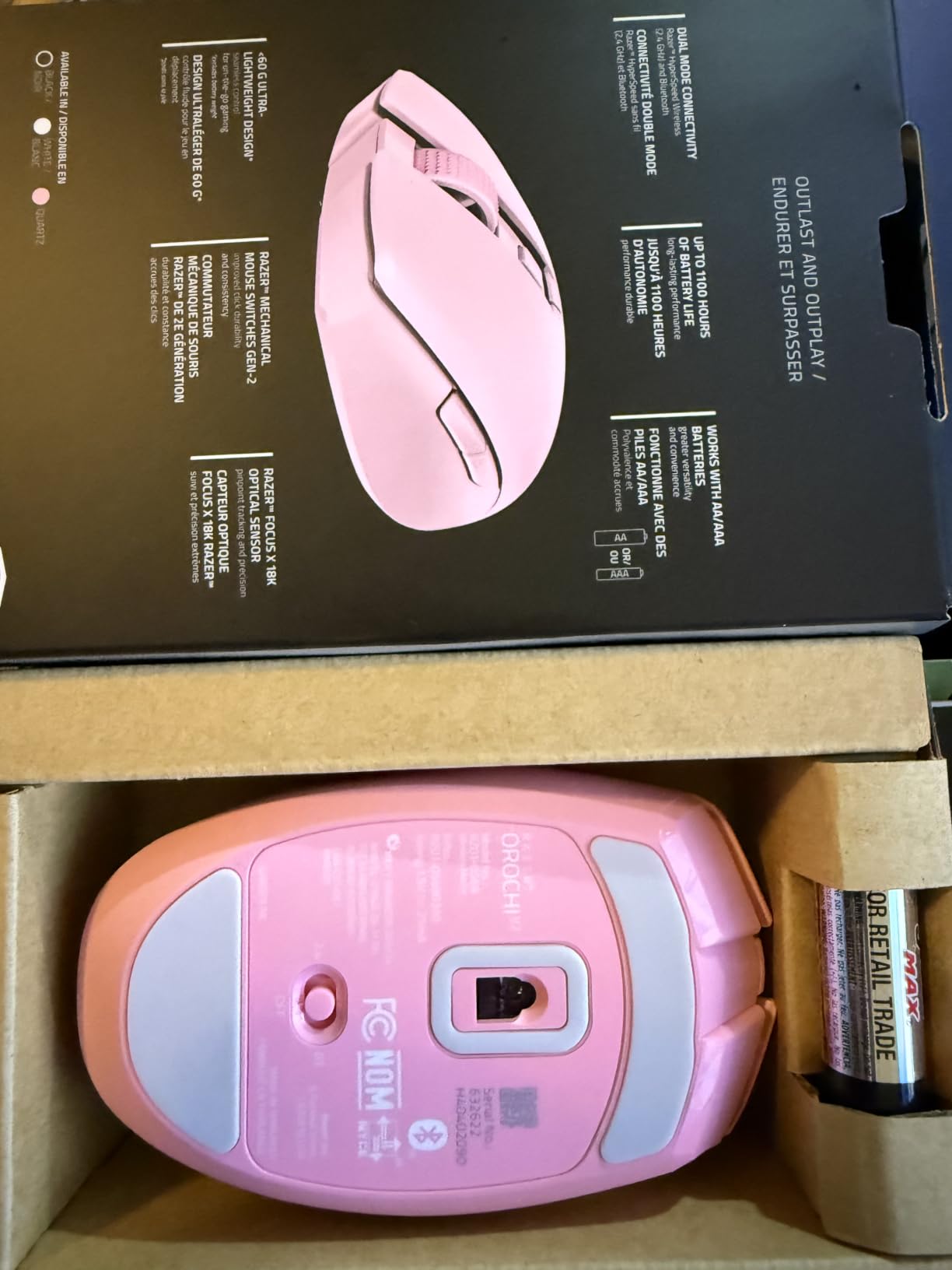 Razer Orochi V2 Wireless Gaming Mouse, 950 Hr Battery, 60g, White customer photo 1