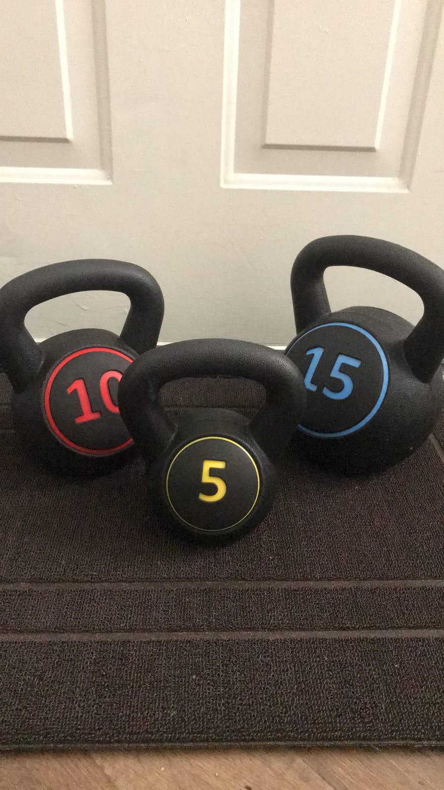 BalanceFrom Vinyl Kettlebell Set, 30/45/50/75 Pound Options – Cement-Filled Strength Training Weights with Ergonomic Grip and Color Coding for Full Body Fitness at Home or Gym customer photo 1