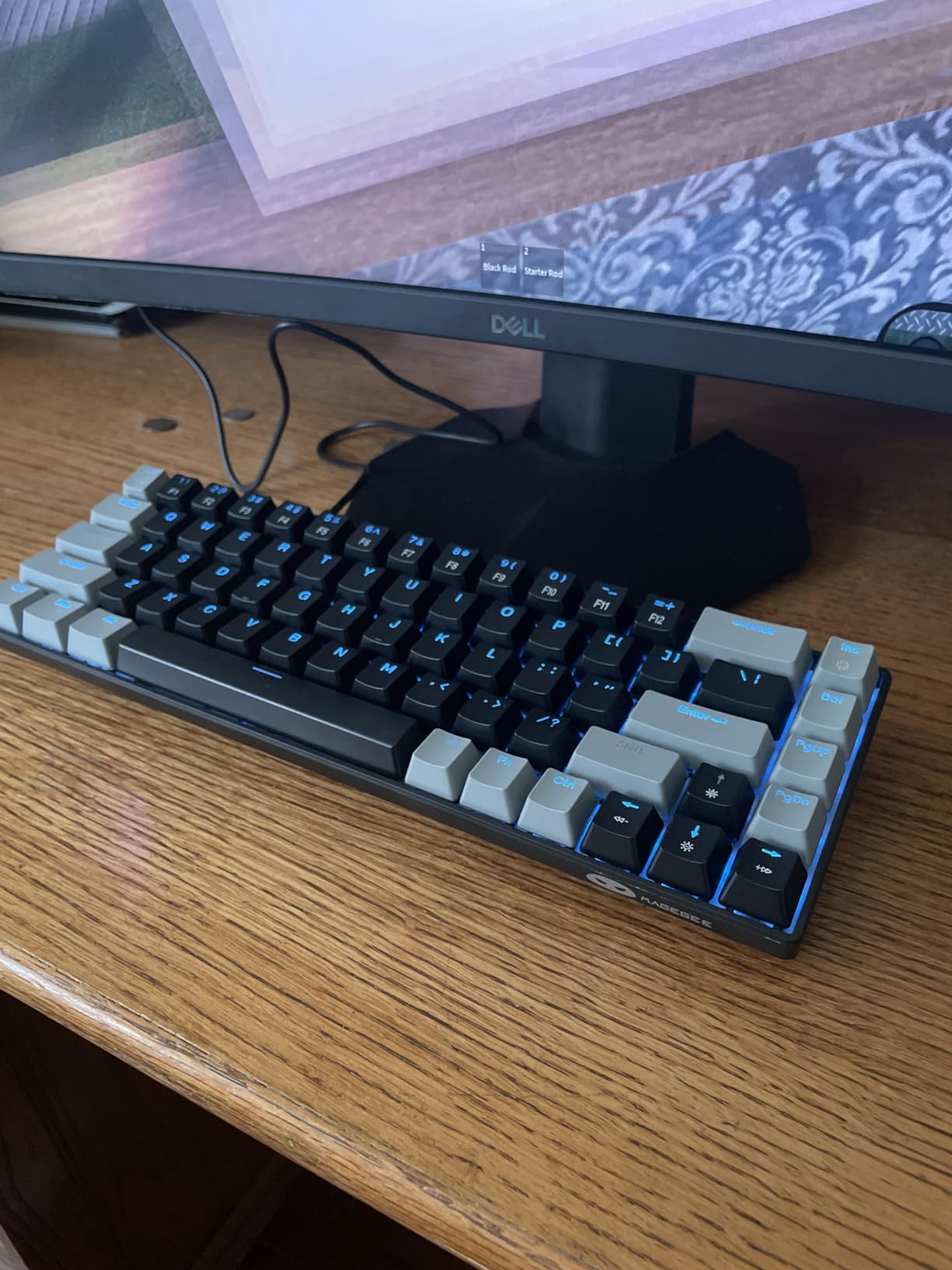 MageGee Portable 60% Mechanical Gaming Keyboard, MK-Box LED Backlit Compact 68 Keys Mini Wired Office Keyboard with Red Switch for Windows Laptop PC Mac - Black/Grey customer photo 1