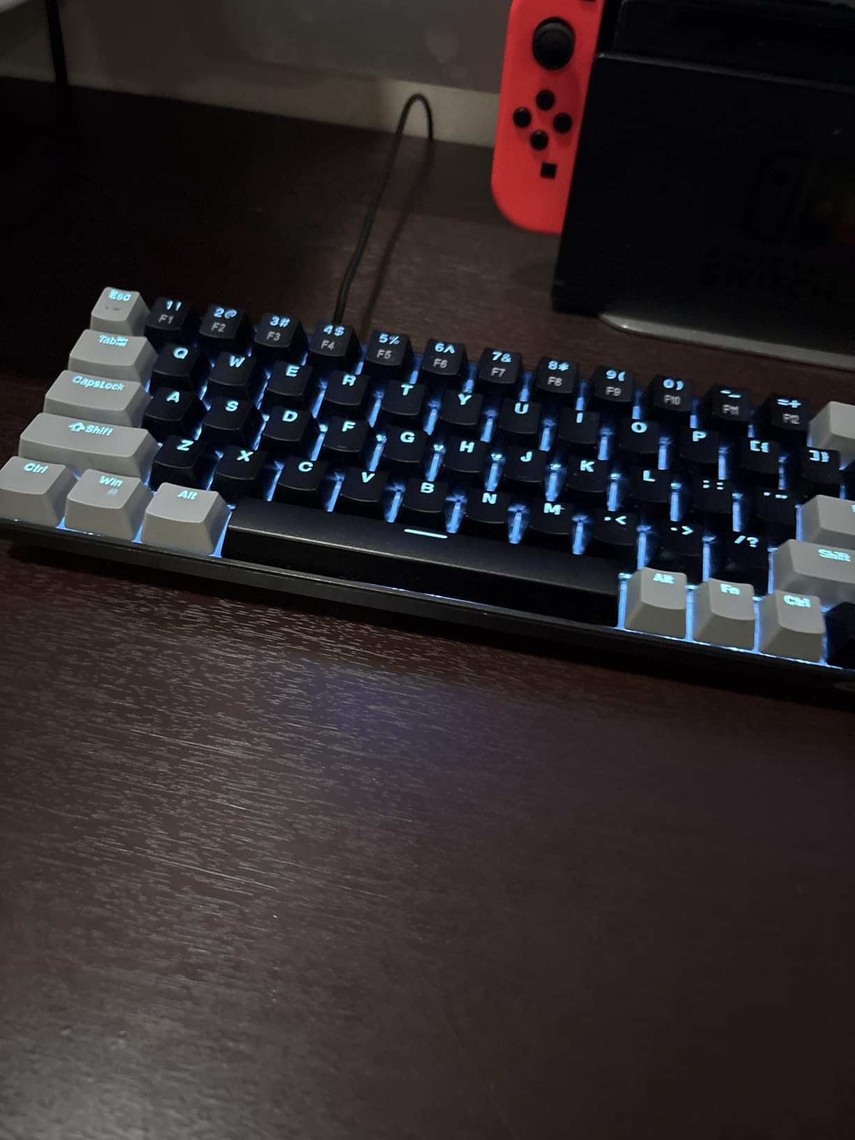 MageGee Portable 60% Mechanical Gaming Keyboard, MK-Box LED Backlit Compact 68 Keys Mini Wired Office Keyboard with Red Switch for Windows Laptop PC Mac - Black/Grey customer photo 2