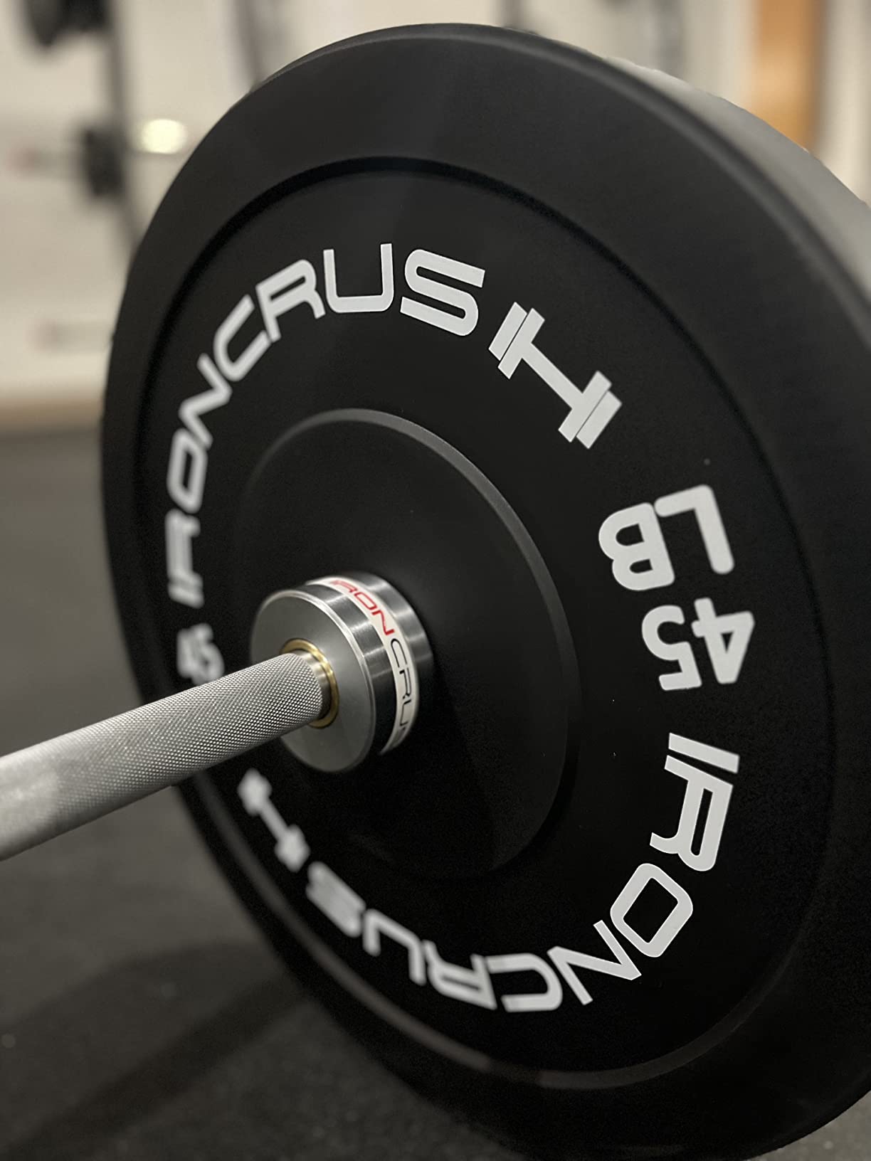 Iron Crush Olympic Barbell - Multifunction 7-Foot Weight Bar for Weightlifting, Powerlifting, CrossFit Training - No. 45 Steel, Chrome Finish - 750 lbs Max Load Capacity - Home Gym Fitness Equipment customer photo 2
