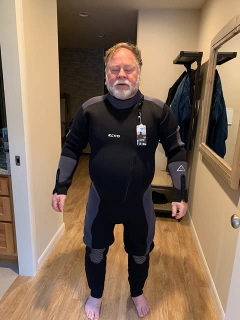 ZCCO Men's 5mm Neoprene Wetsuit - Ultra Stretch Full Body Diving Suit with Front Zip for Snorkeling, Scuba Diving, Swimming and Surfing customer photo 2