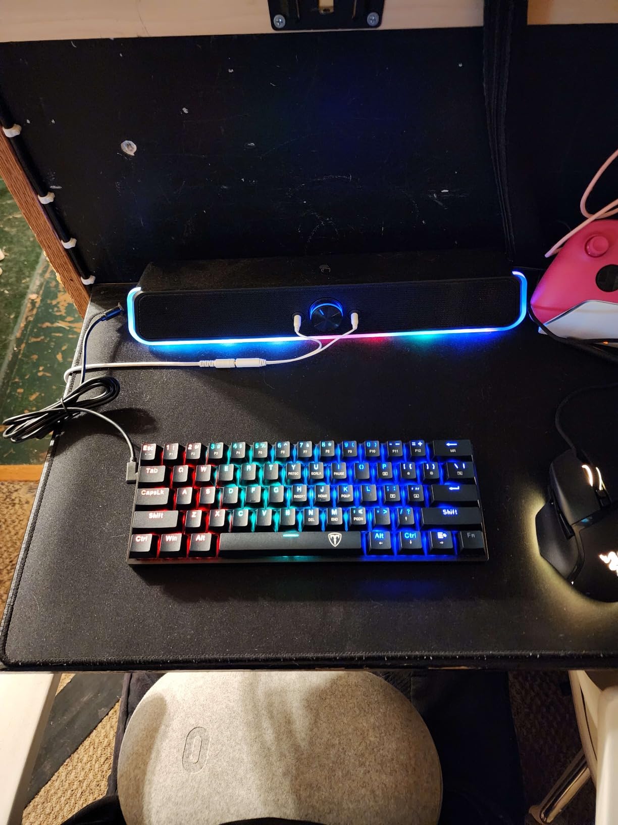 60% Wired Mechanical Gaming Keyboard with Blue Switches, LED Backlit customer photo 2
