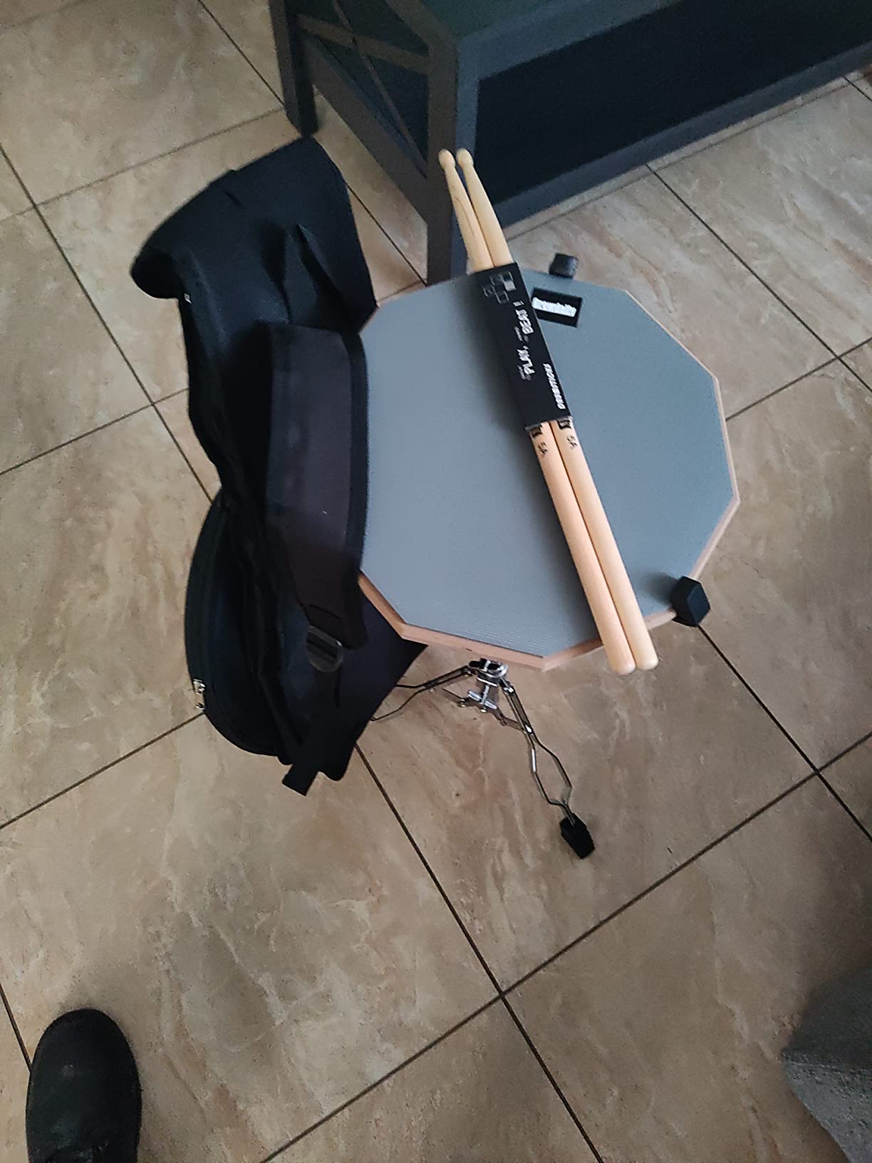 GrowDaily Drum Practice Pad Snare Drums Stand Set 12 In customer photo 2