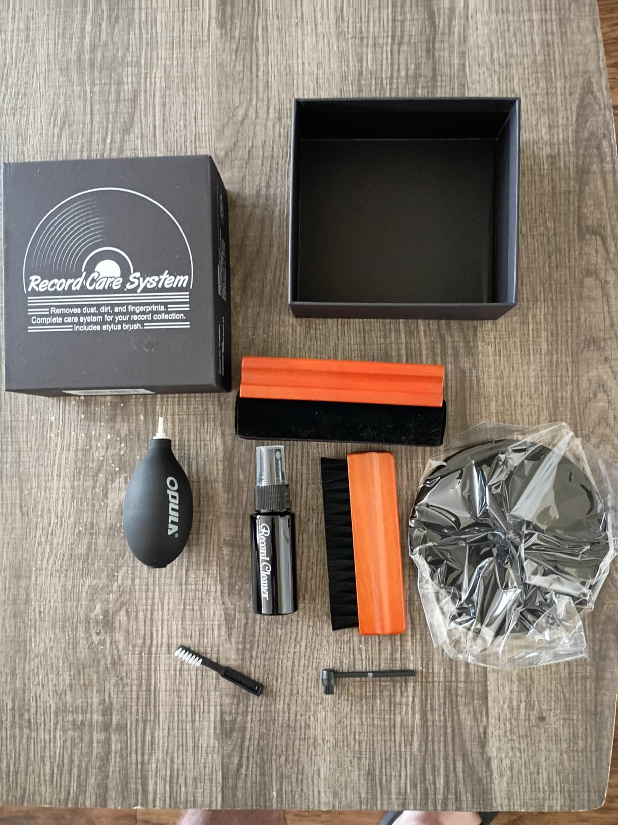 OPULA 7-in-1 Vinyl Record Cleaning Kit Complete - Vinyl Record Cleaner Solution - Velvet Brush - Microfiber Brush - Stylus Brush - Label Protector - Air Blower - Brush for Velvet, Restore LPs Album customer photo 2