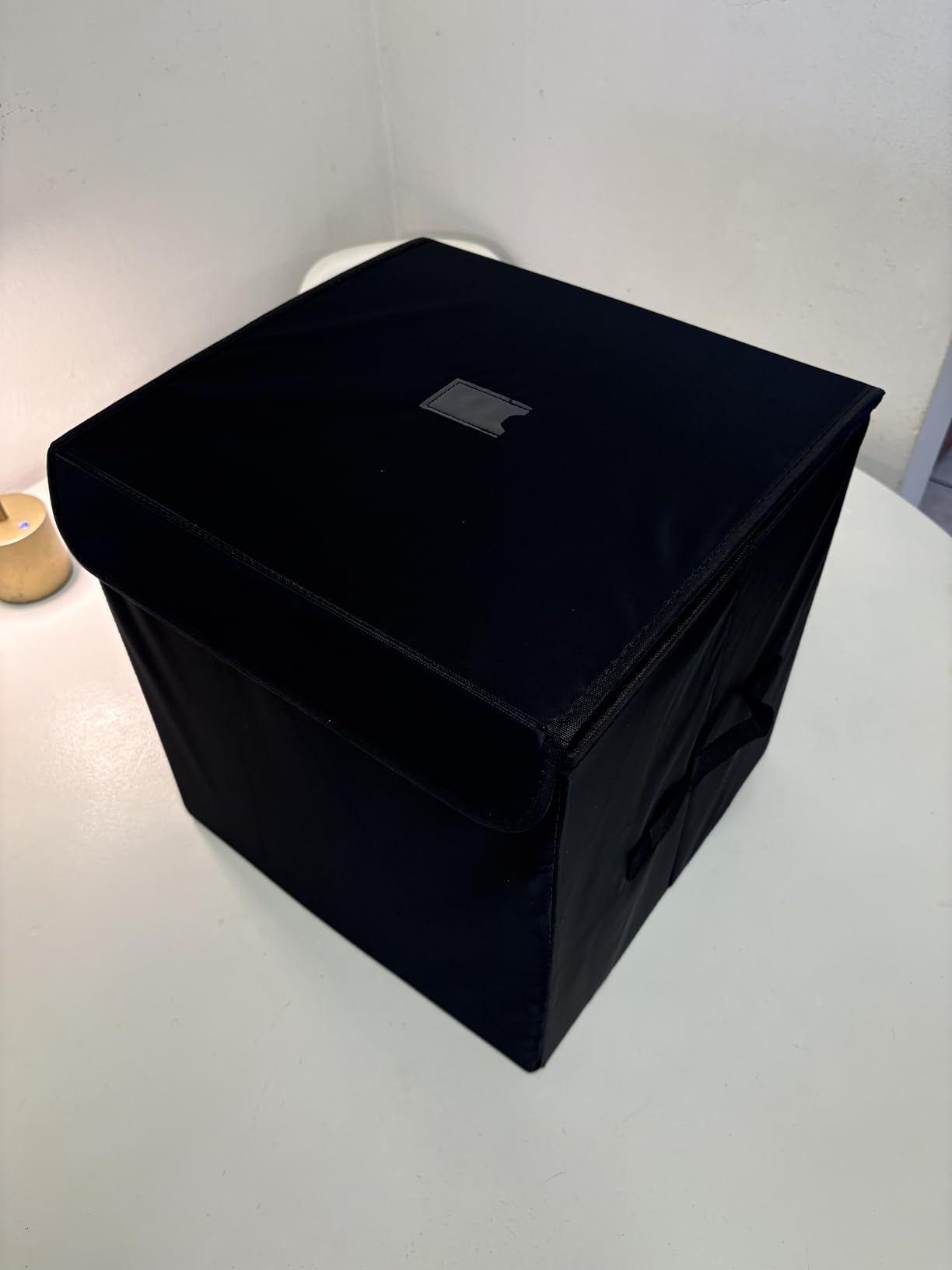 UENTIP Vinyl Record Storage Box for 12-inch Records Crate Holds up to 90 records,Pack of 1-14x 13x 13 Inch LP record storage for Valuable Album Collection - Black customer photo 1