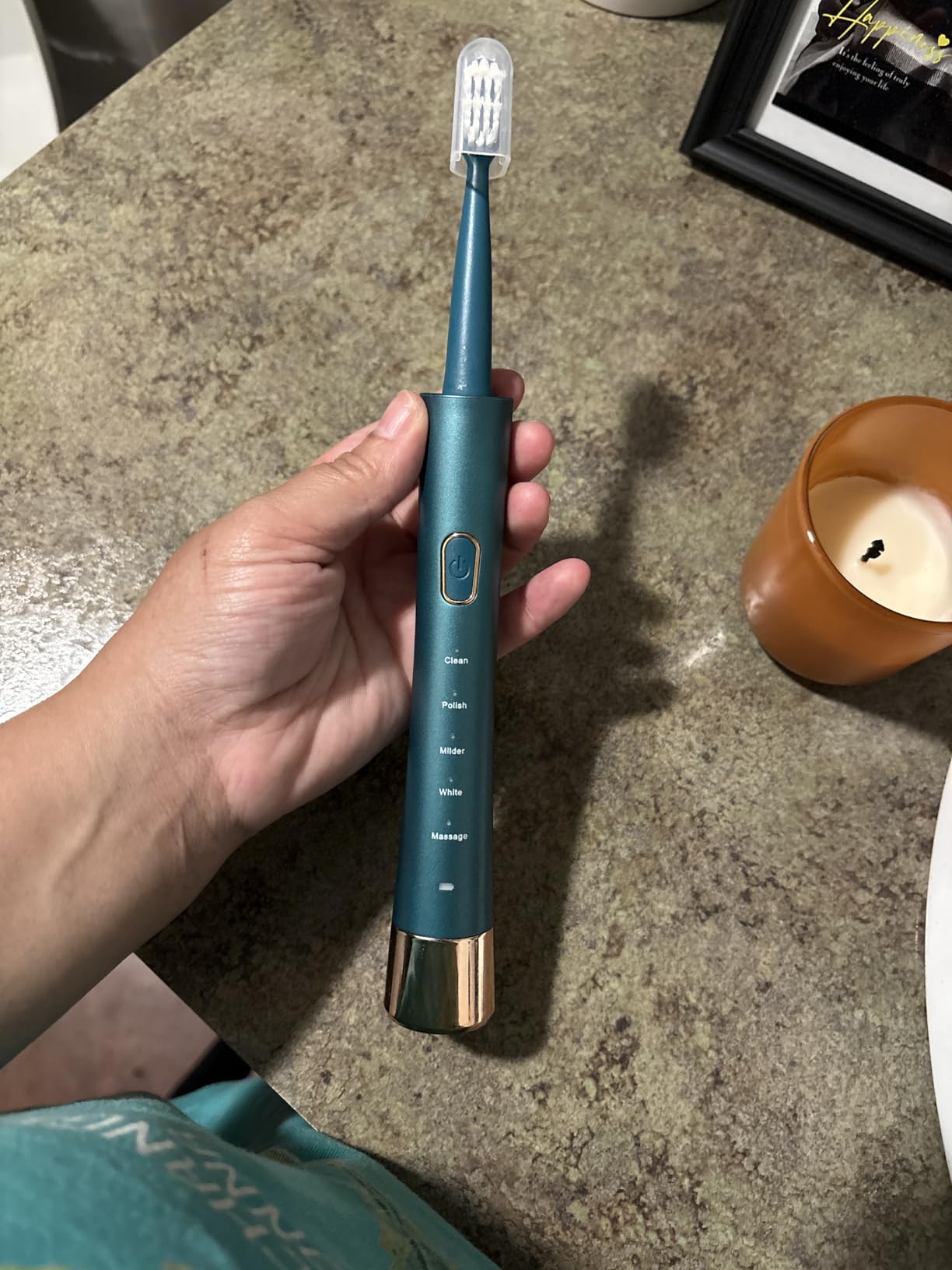 AJELU Sonic Electric Toothbrush for Adults, USB Rechargeable Sonic Toothbrush with 8 Brush Heads, Smart Timer, 5 Modes, 2-Hour Fast Charge Last 30 Days, Pink customer photo 1