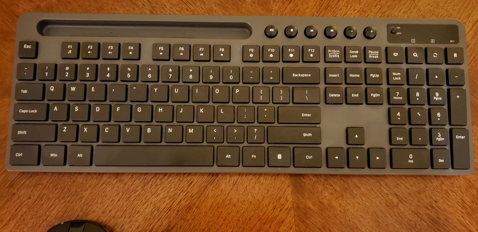 MARVO Wirelss Keyboard and Mouse Combo with Phone Holder, Full-Size, Purple customer photo 1
