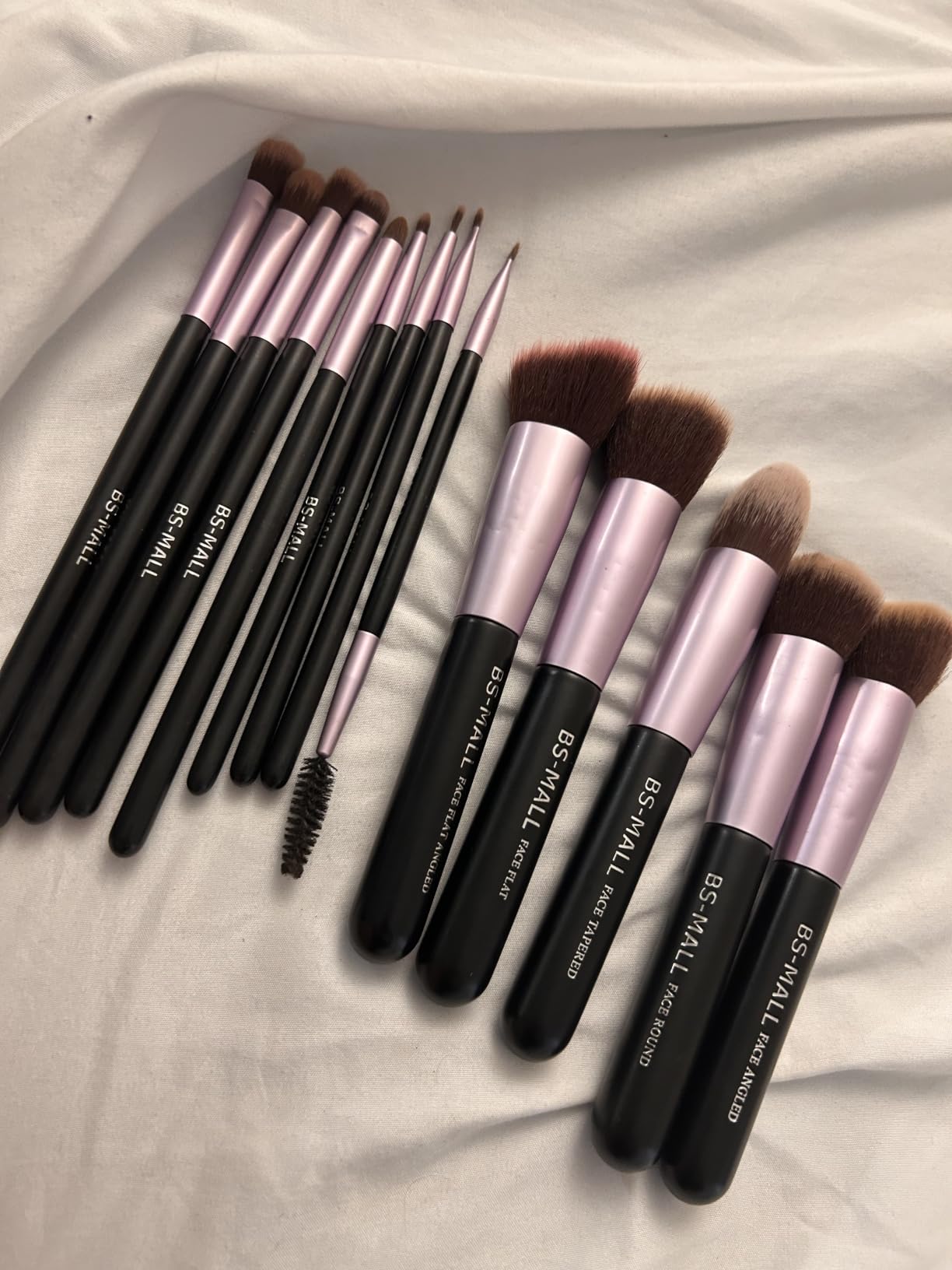 BS-MALL Makeup Brushes Premium Synthetic Foundation Powder Concealers Eye Shadows 14 Pcs Purple for Makeup Beginner or Professional with Travel Case customer photo 1