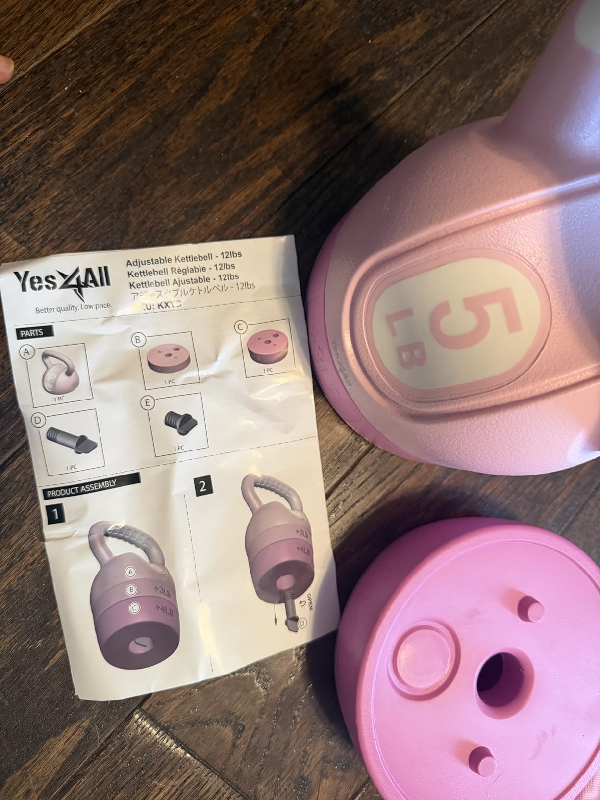 Yes4All Adjustable Cement Kettlebells for Strength Training customer photo 1