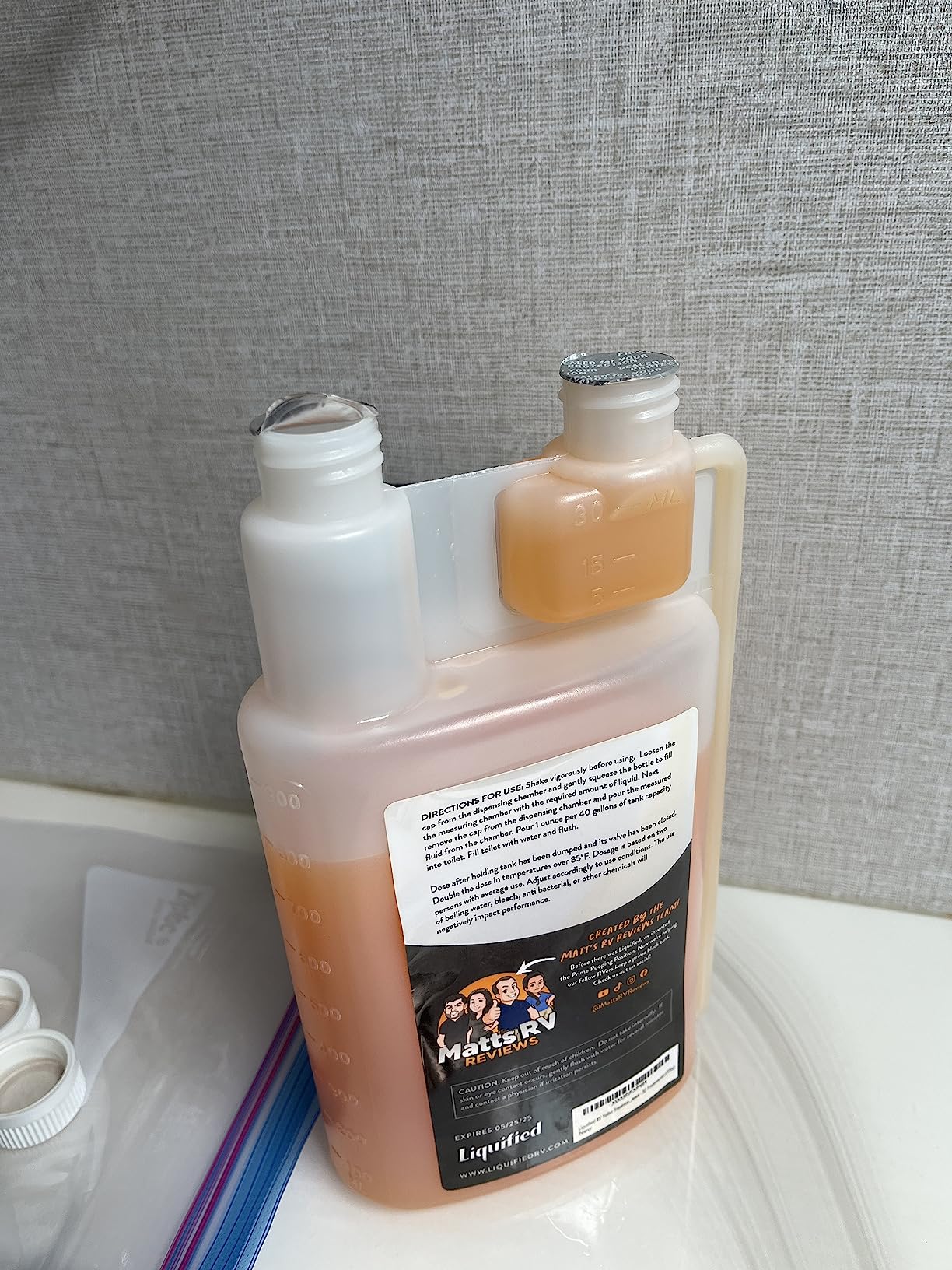 Liquified RV Toilet Treatment - Black Holding Tank Digester - Odor Eliminator - Orange Scent - Matts RV Reviews (Orange, 32oz) customer photo 1