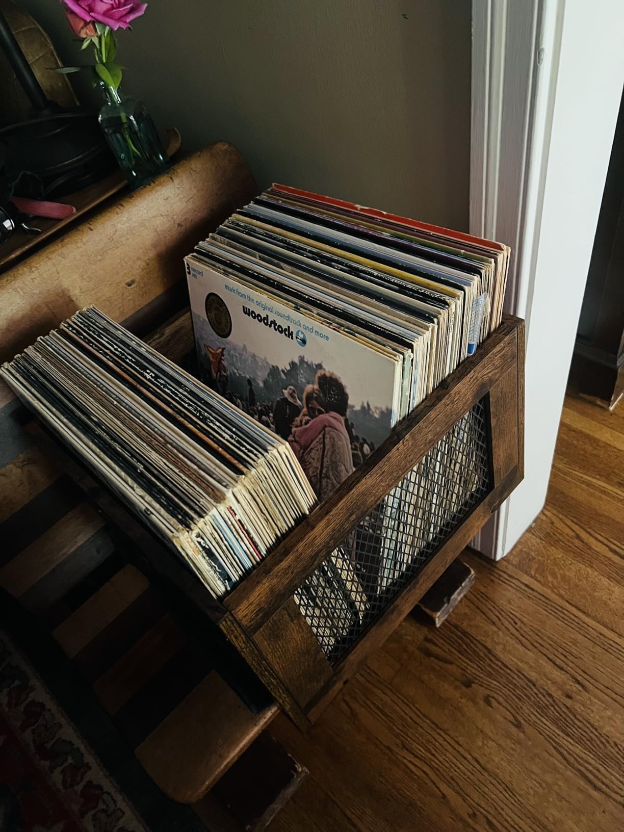 3IngSeagulls Vinyl Record Storage Crate Wooden Record Holder, Classic Cube Record Organizer Storage 100+ Records, Brown Color Vinyl Record Holder for Albums Super Easy to Assemble… customer photo 1