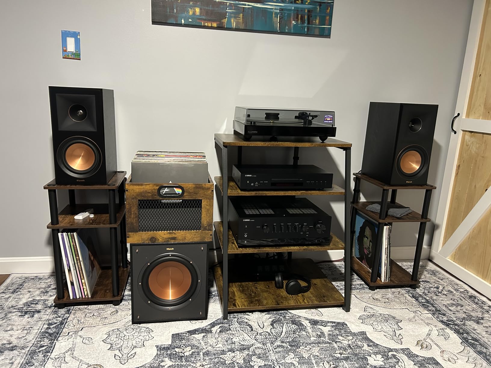 3IngSeagulls Vinyl Record Storage Crate Wooden Record Holder, Classic Cube Record Organizer Storage 100+ Records, Brown Color Vinyl Record Holder for Albums Super Easy to Assemble… customer photo 2