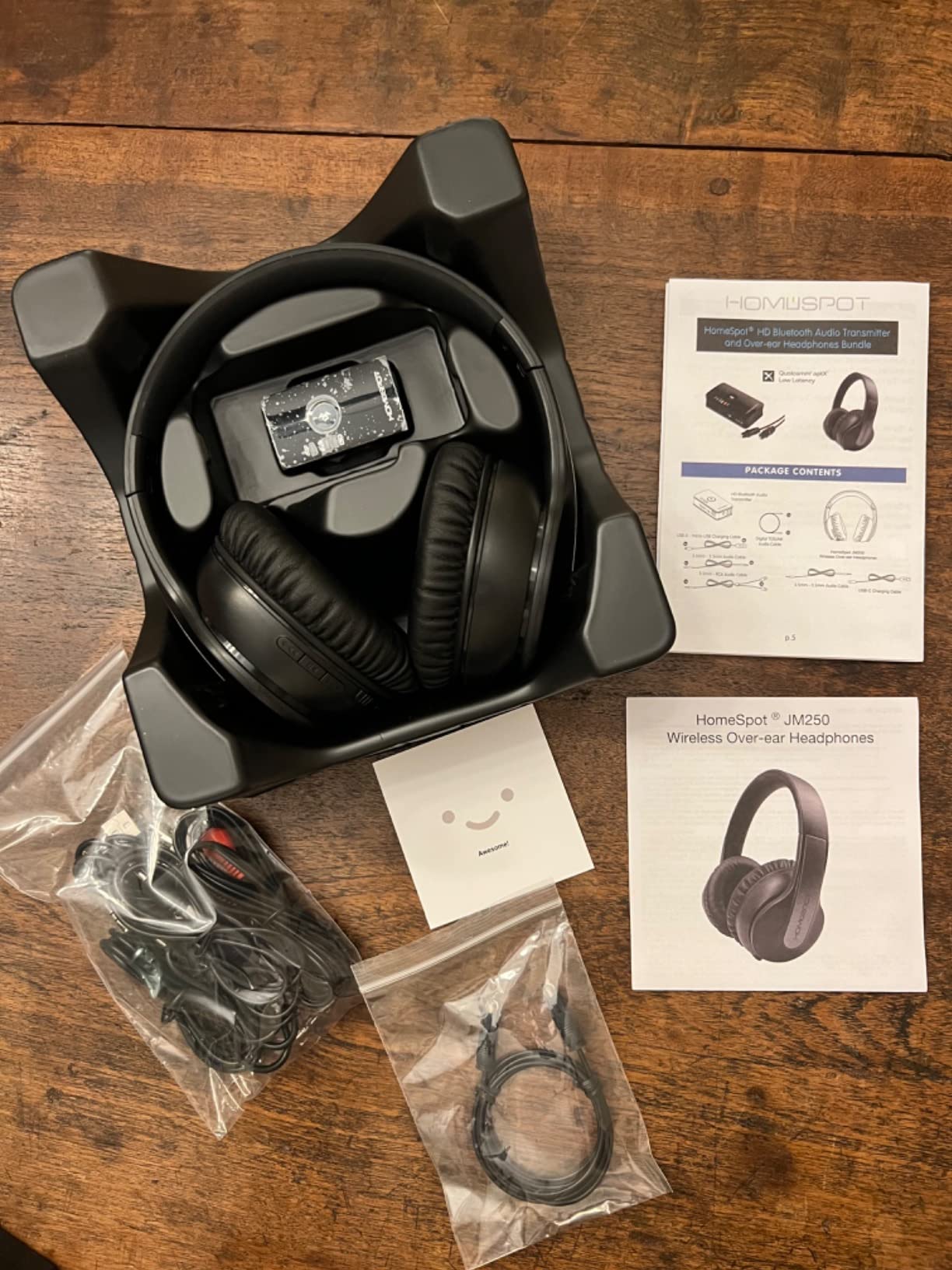 Wireless Over-Ear Headphones Transmitter Set for TV Movie Bluetooth 5.3 aptX LL No Delay 50 Hours Immersive Sound Enhanced Volume and Clarity (Digital Optical TOSLINK RCA AUX) customer photo 1