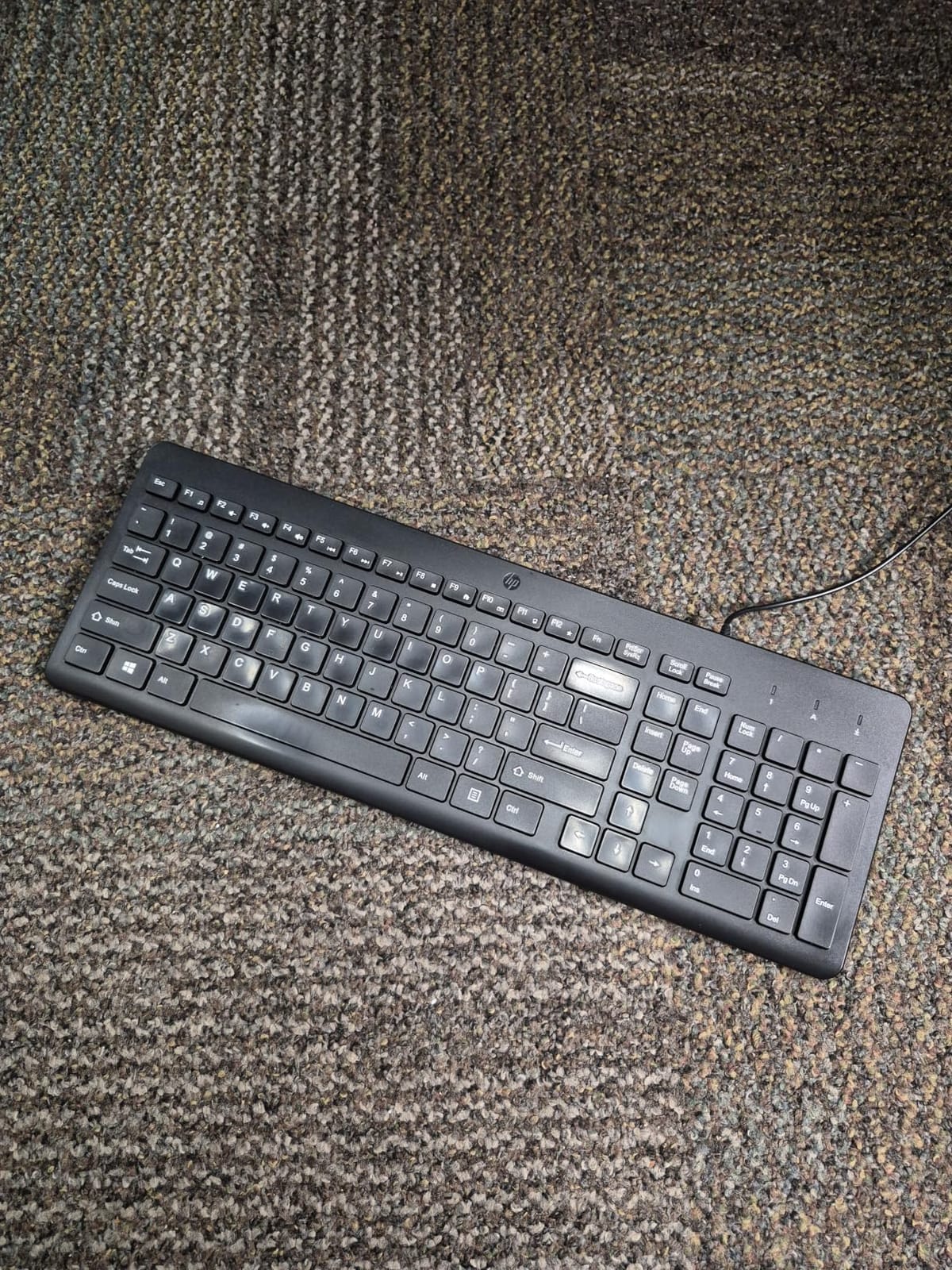 HP 150 Wired Keyboard - Full-Sized, Keyboard with Numeric Keypad - Silent-Touch Chiclet Keyboard - Ergonomic, Comfortable Design - USB Plug-and-Play Connectivity, LED Indicators (664R5AA, Black) customer photo 1