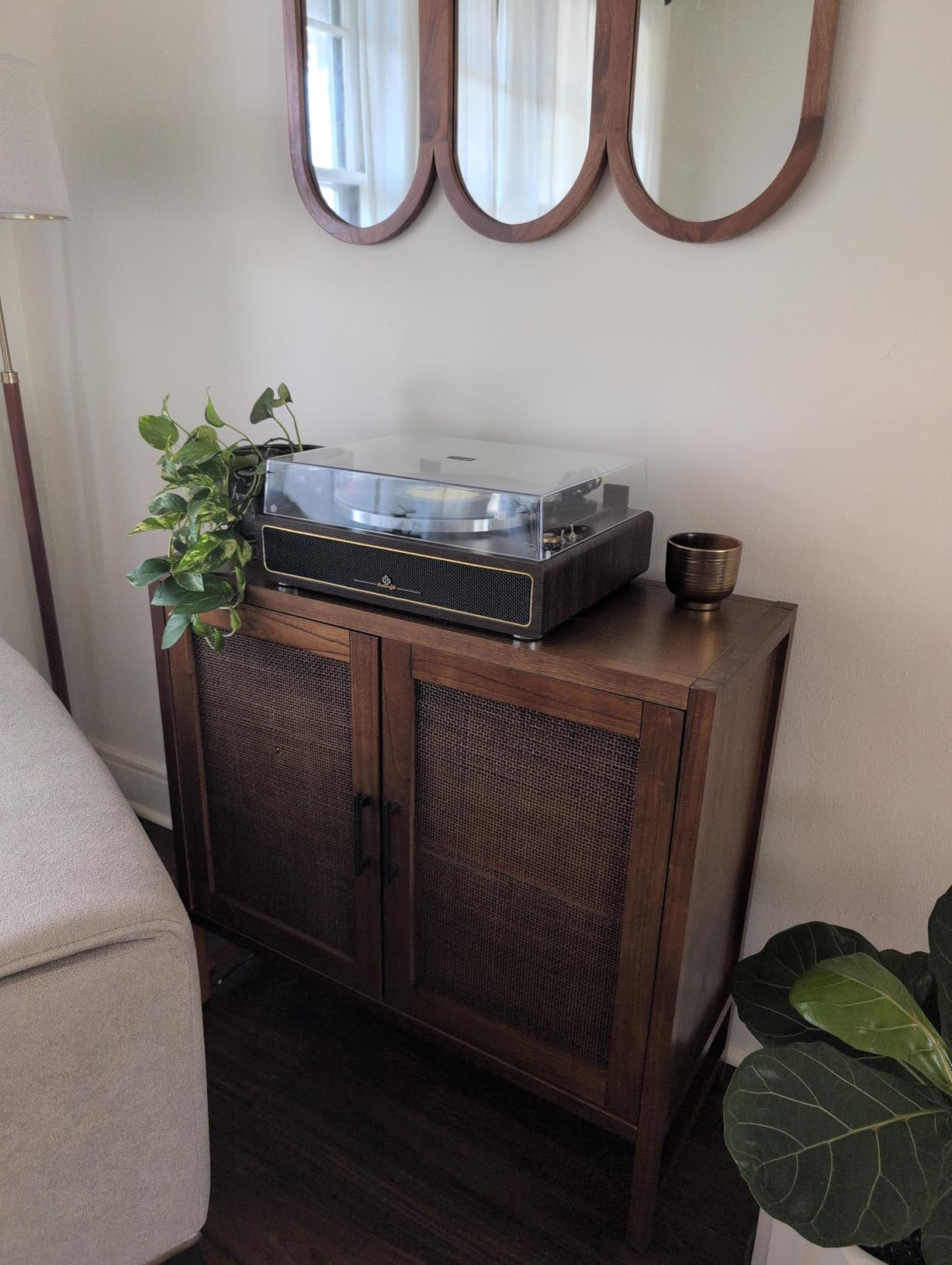 Seasonlife® All-in-One Record Player with 4 Speakers & Bluetooth, Brown customer photo 1