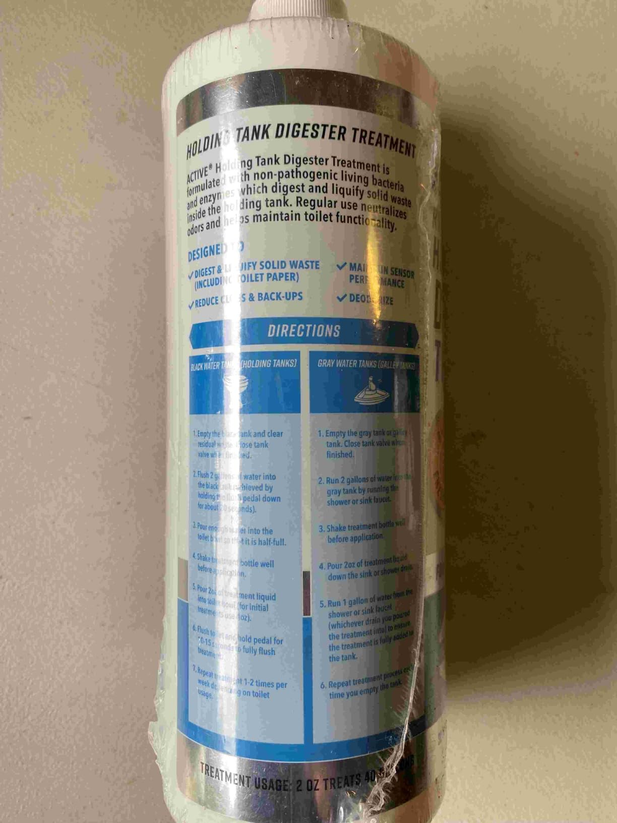 RV Black Tank Treatment Toilet Chemicals - 16 Treatments Waste Digester for Holding Tank, Gray Water Tank in RVs, Campers & Boat - Camper Toilet Sensor Cleaner, Sewer Deodorizer, 32oz - Made in USA customer photo 2