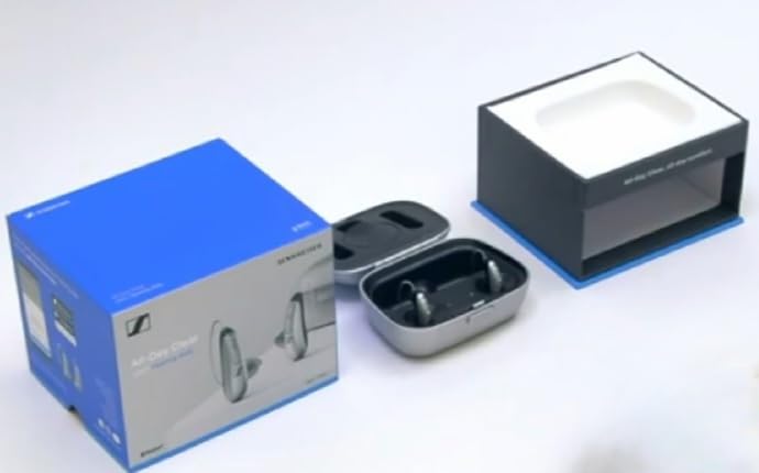 Sennheiser All-Day Clear Bluetooth Hearing Aids - OTC Hearing Aids with Bluetooth - Self-Fitting, Programmable Sound - FDA Cleared - Light Grey customer photo 2