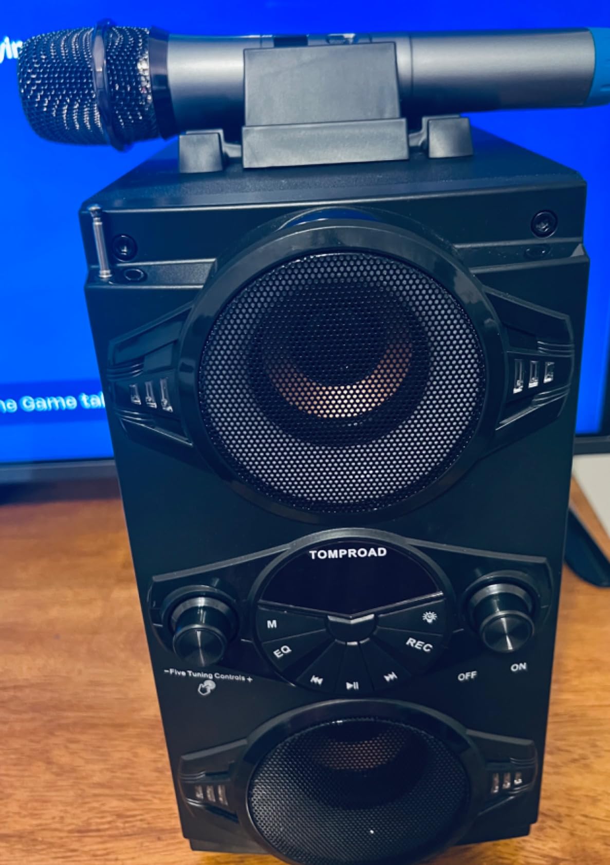Bluetooth Speakers, 60W Portable Wireless Loud Outdoor Home Party Bluetooth Speaker with Subwoofer, FM Radio, LED Colorful Lights, Microphone, Remote and Big Powerful Stereo Deep Bass Sound Boombox customer photo 2