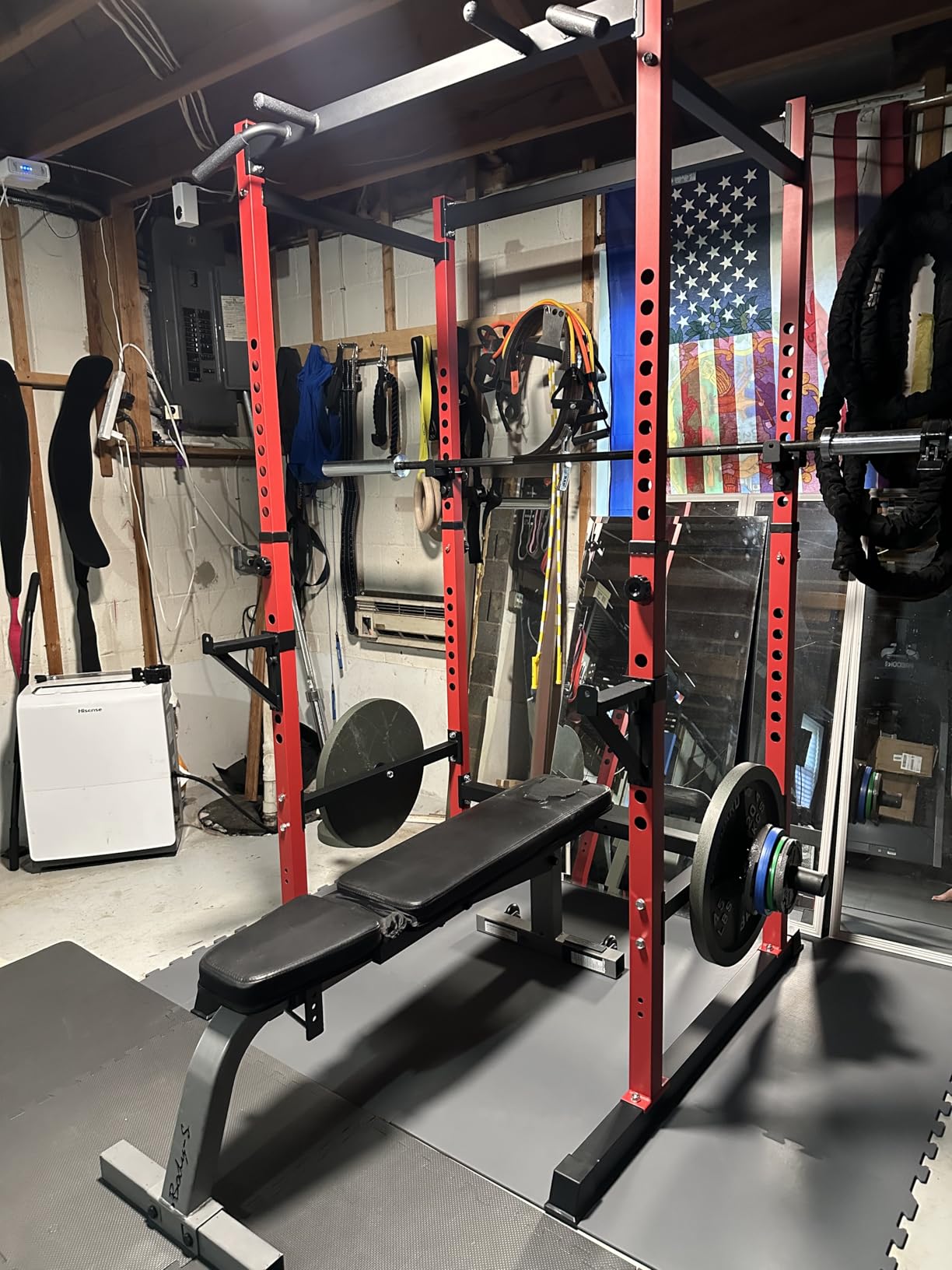Bongkim Power Rack, Rack Cage for Weight Training, Adjustable Squat Stand Rack for Home Gym Equipment, Lifting Cage with 660lb Capacity customer photo 2