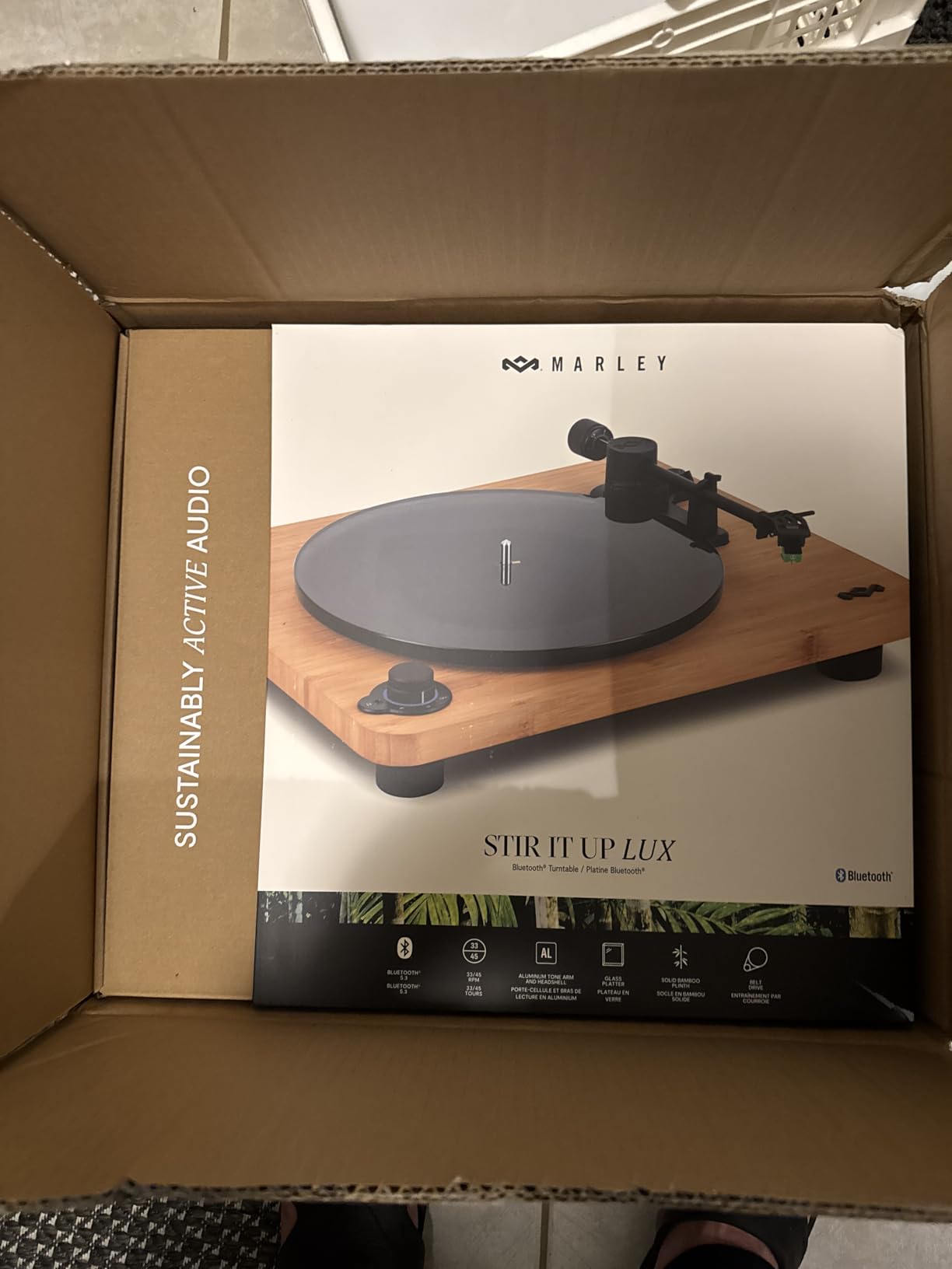 House of Marley Stir It Up Lux Wireless Turntable: Vinyl Record Player with Wireless Bluetooth Connectivity, Built-in Pre-Amp, and Sustainable Materials customer photo 1