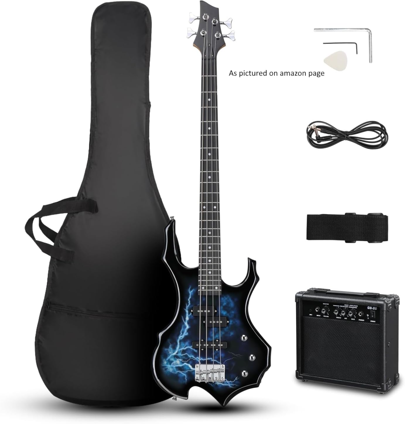 Ktaxon Electric Bass Guitar Full Size Flame Design Bass Guitar Kit (Matte) customer photo 1