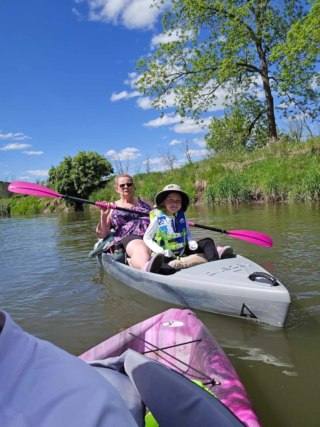 Kayak Paddles Aluminum Shaft Paddle with Nylon Blades, Floating Adjustable Kayaking Oars, 3 Piece, 220-240cm/86-94 Inches,Black/Rose/Teal customer photo 2