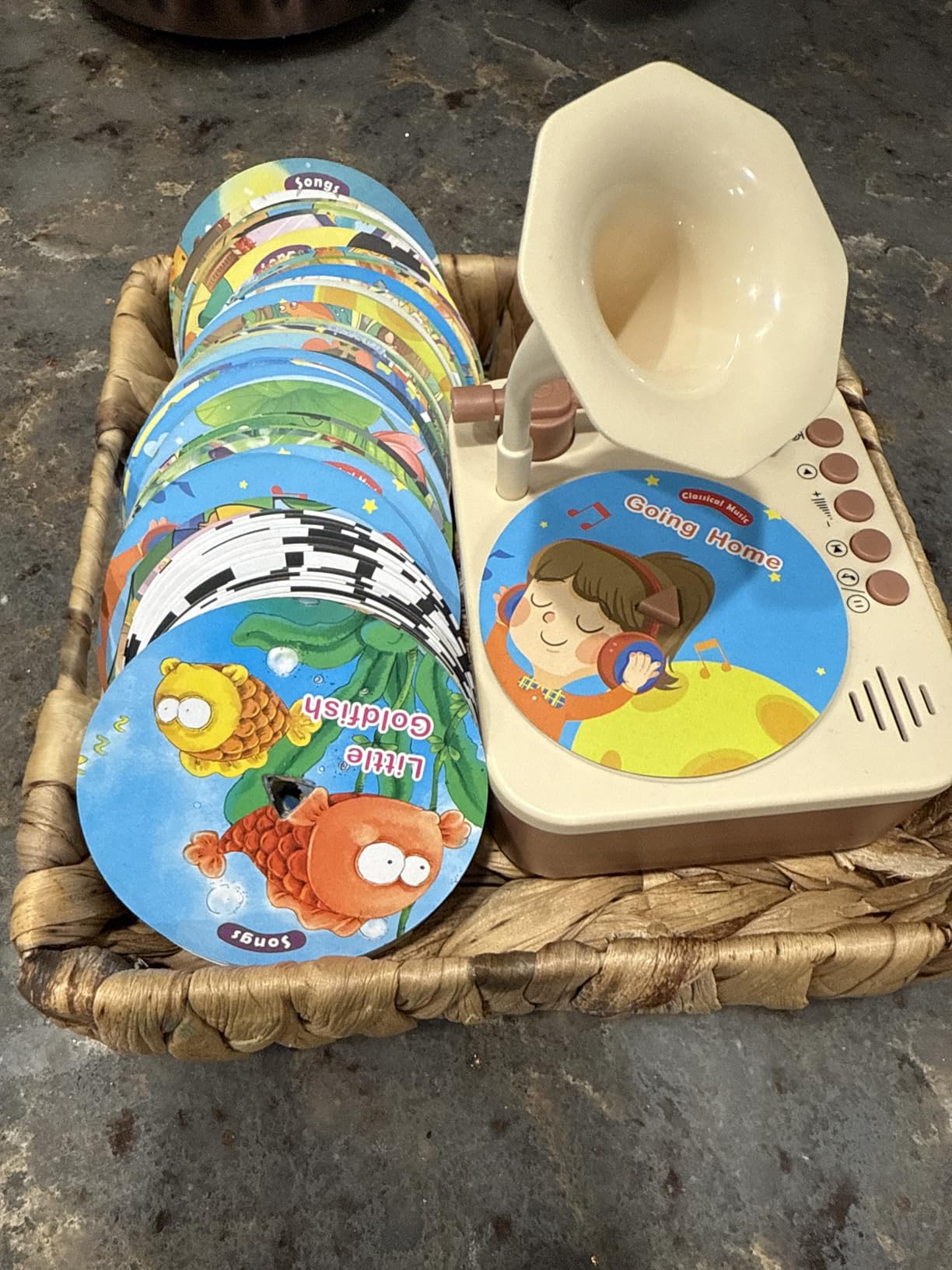 Children Gramophone Musical Toys - Player Audio Books for Kids, 99 Cards Stories Songs Phonograph Record, for Boys and Girls (Cozy Brown) customer photo 2