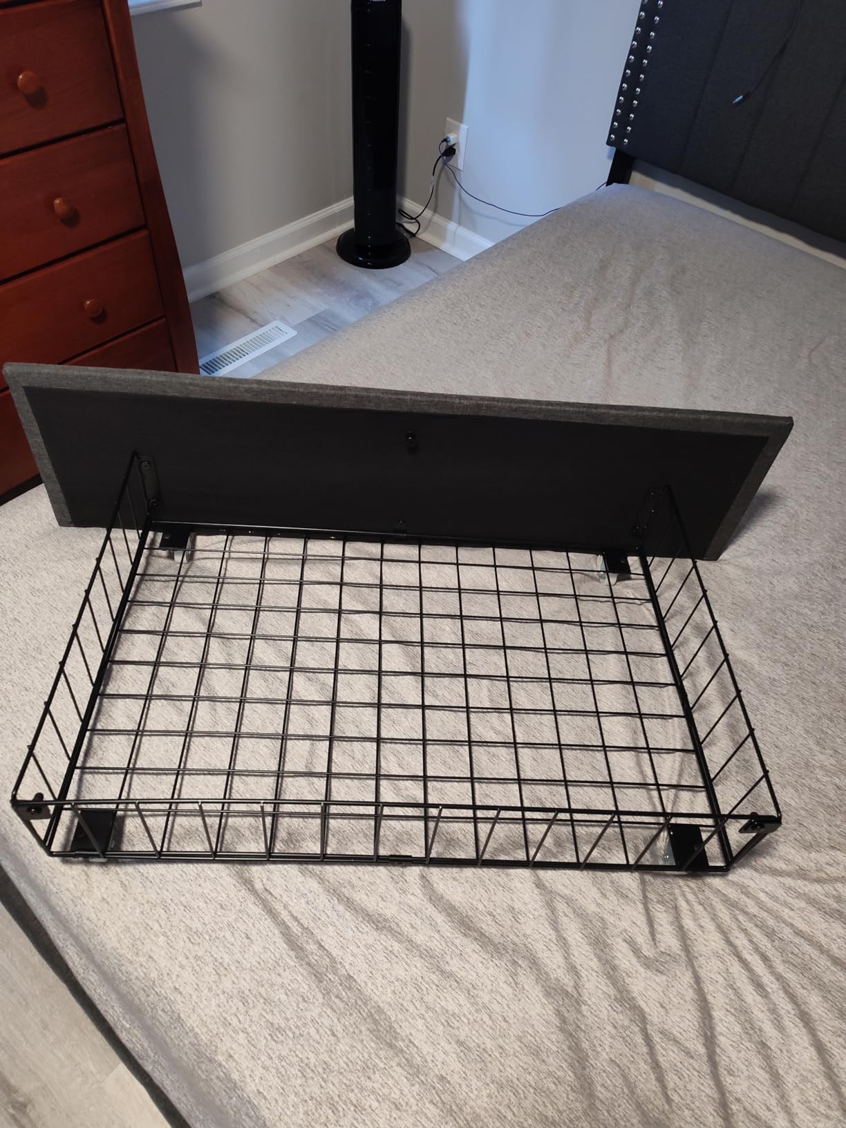 Gizoon Upholstered Queen Bed Frame with 4 Storage Drawers, Headboard Adjustable, Noise Free, Wooden Slats Support, Fits 6” to 12” Mattress, No Box Spring Needed customer photo 1