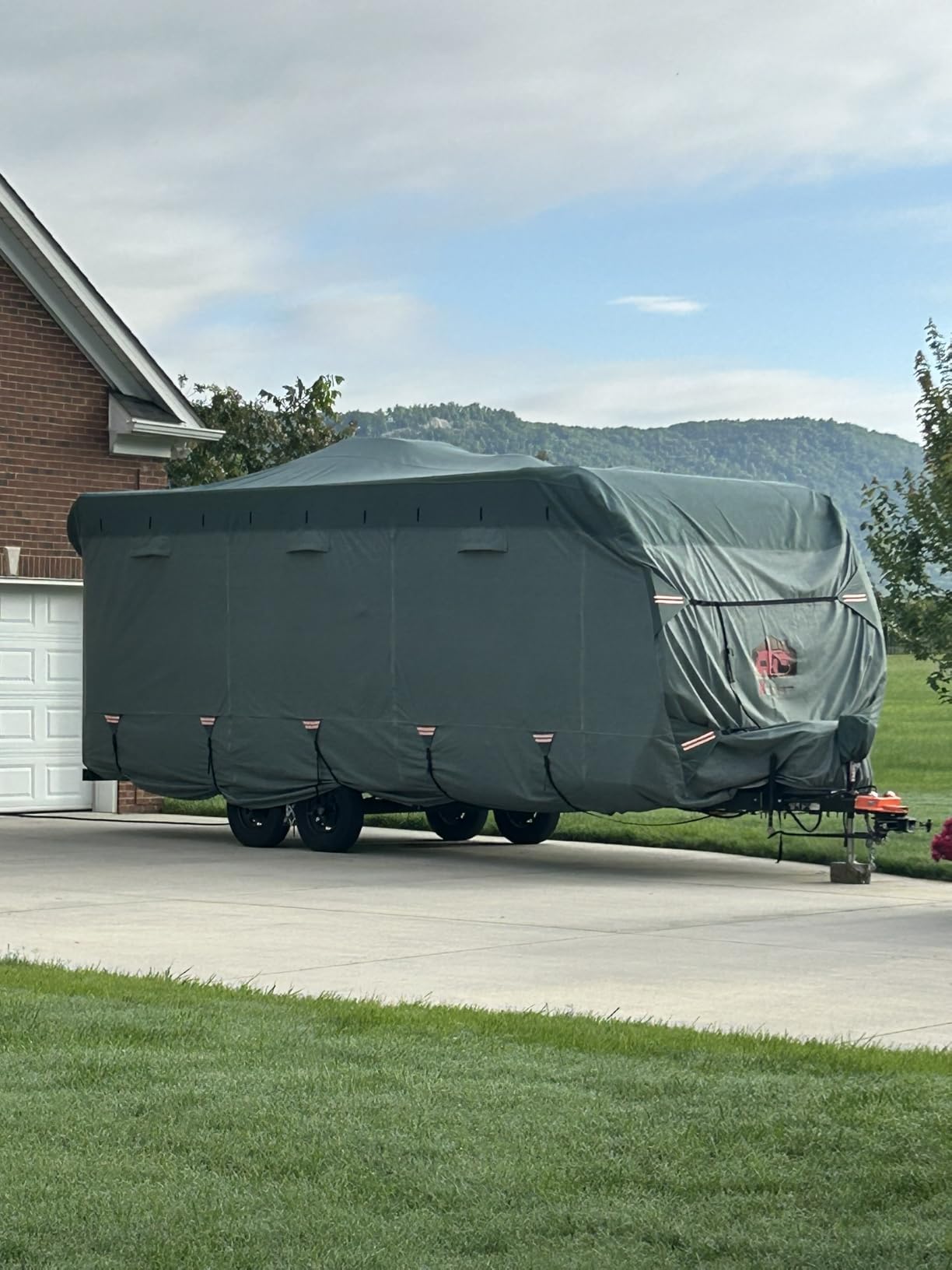 RV Cover for 35-38 ft Travel Trailers, 8 Layers Heavy Duty Camper Cover, Weatherproof & UV Resistant Motorhome Trailer Cover with Gutter & Tongue Jack Covers customer photo 1