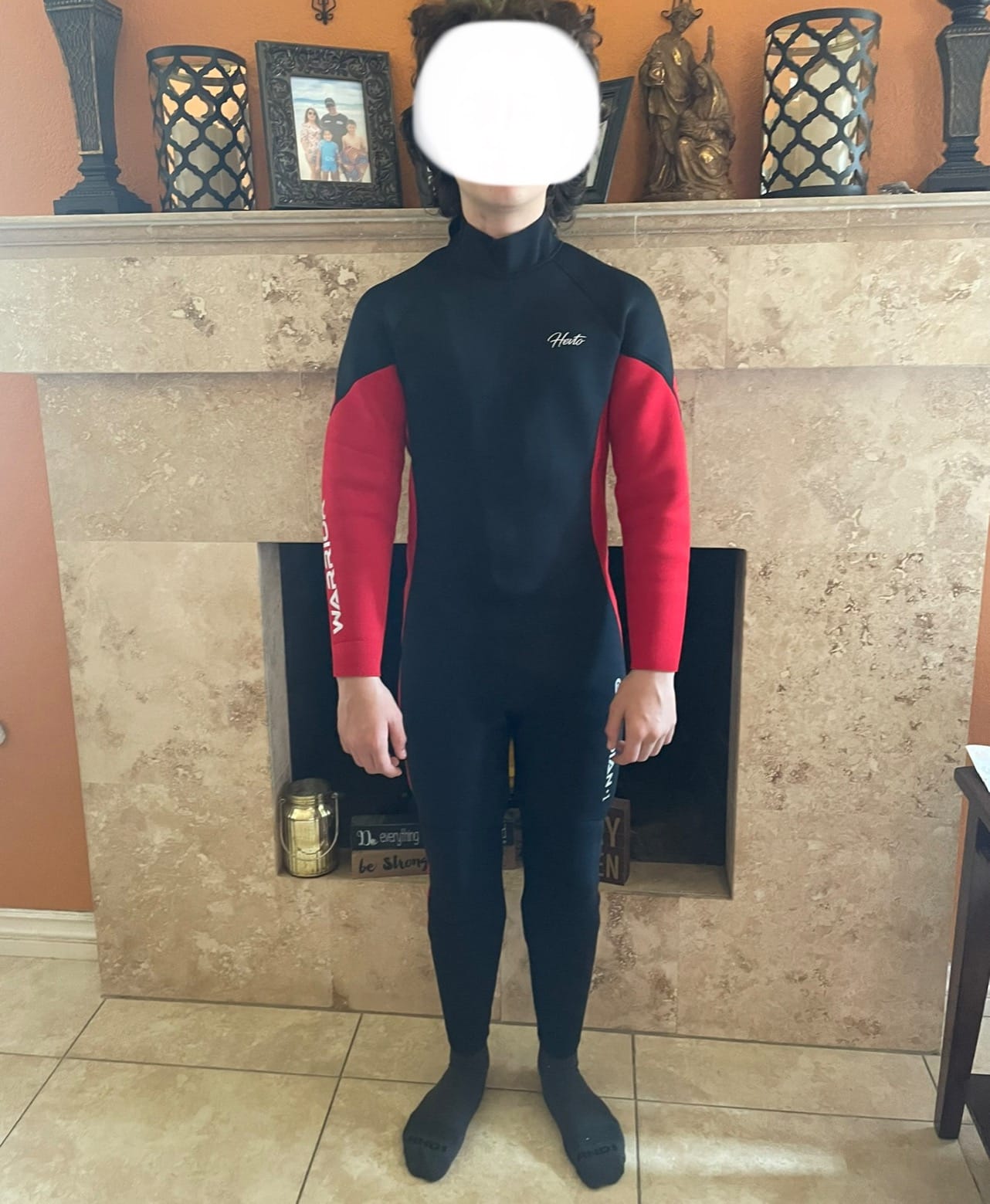 Hevto Men Wetsuit 5/4/3/2mm Neoprene Full Wet Suit in Cold Water for Scuba Diving Surfing Swimming for Water Sports customer photo 2