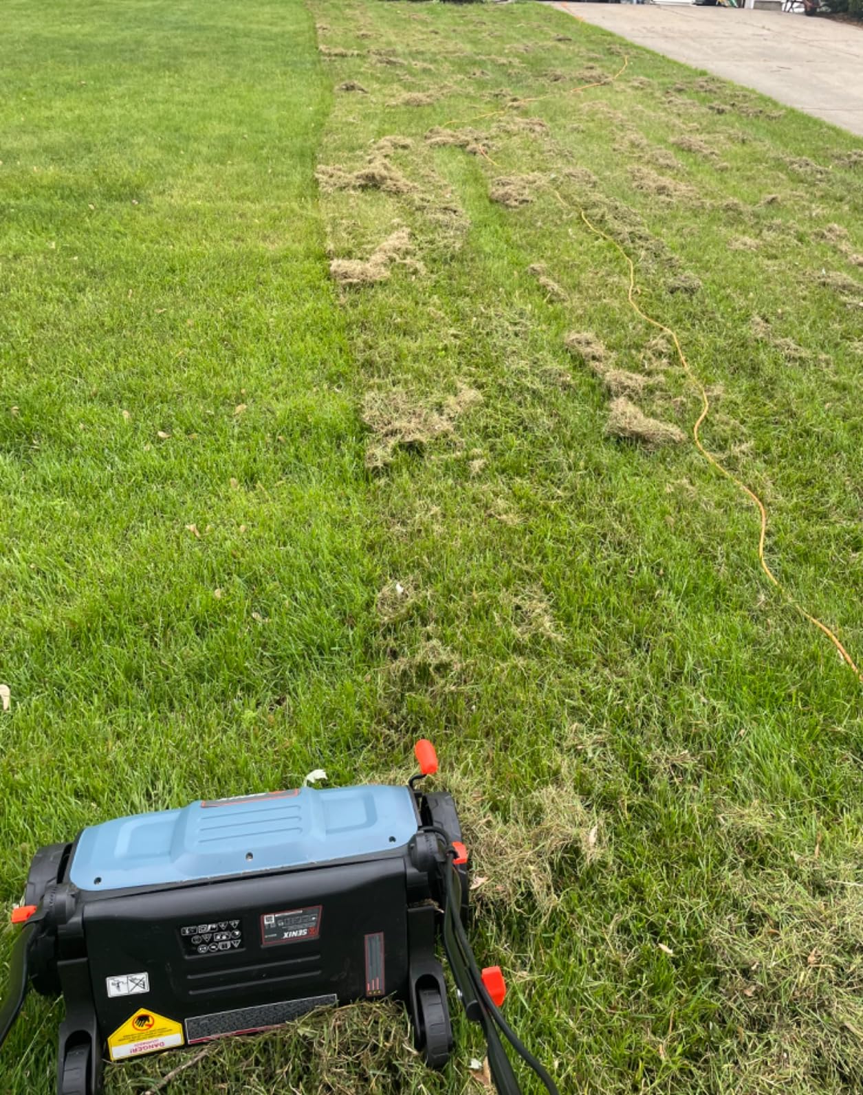 SENIX 13 Amp 15-Inch 2-in-1 Electric Dethatcher and Scarifier with 13.2-Gal Collection Bag,4-Position Depth Adjustment,Walk Behind for Lawn Garden Care Removing Thatch,Quick-Fold(SCE13-M) customer photo 1