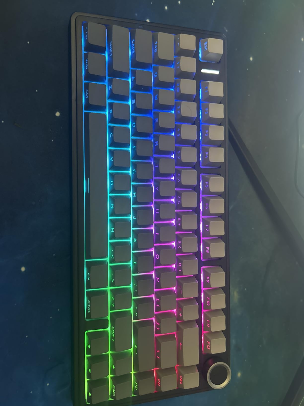 EPOMAKER x Aula F75 Gasket Mechanical Keyboard, 75% Wireless Hot Swappable Gaming Keyboard with Five-Layer Padding&Knob, BT/2.4GHz/USB-C, RGB (Black, LEOBOG Reaper Switch) customer photo 2