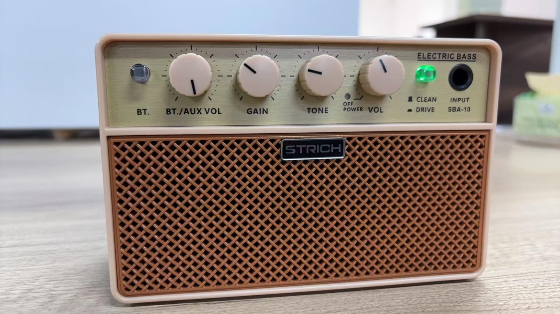 STRICH 2 x 5W Mini Bass Practice Amp, Rechargeable, Clean/Drive, Brown customer photo 2