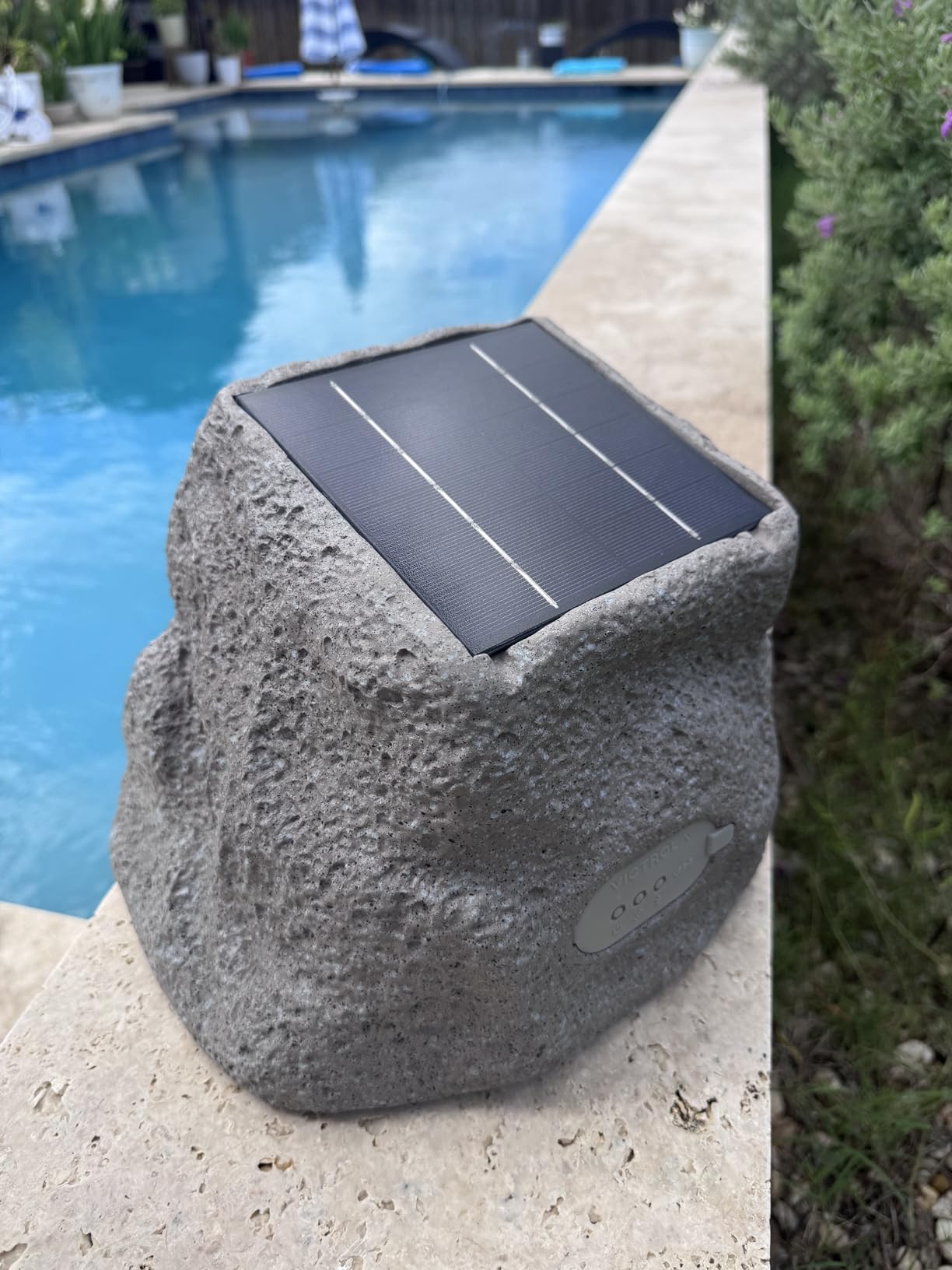 Victrola Rock Speaker Connect - Outdoor Bluetooth Solar Speaker - Granite customer photo 2