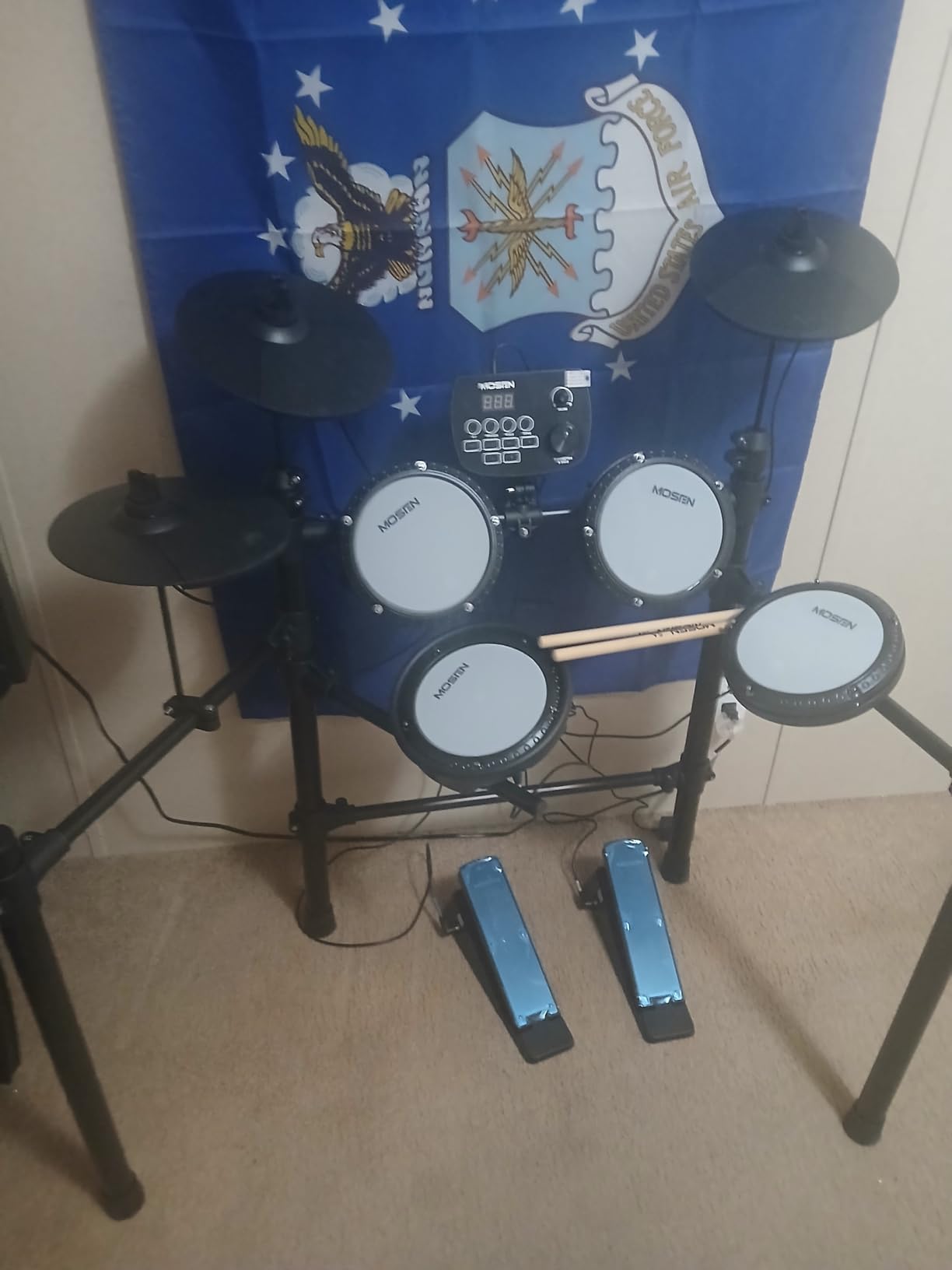 MOSEN Quiet Electric Drum Set Beginner,195+ Sounds & 25 Drum Kits,MED-X3 customer photo 1