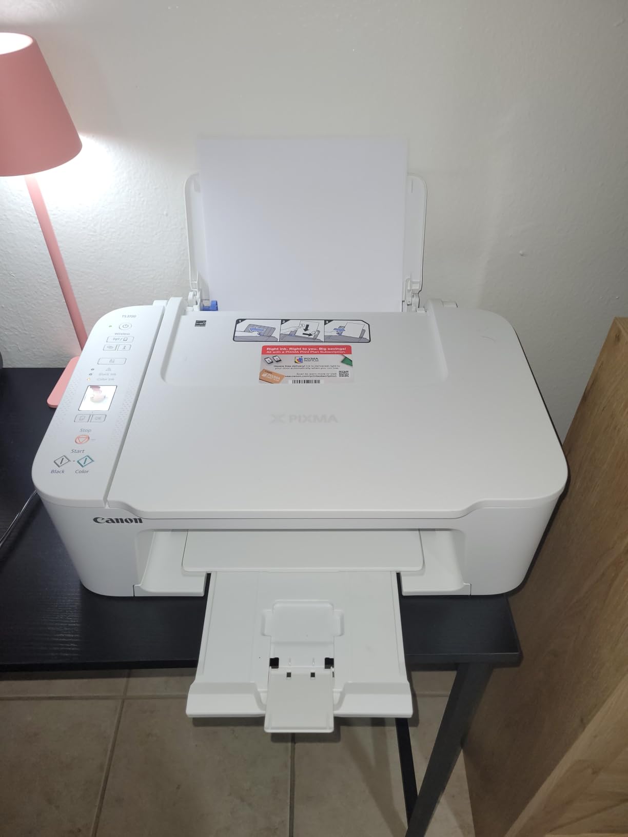 Canon PIXMA TS3720 Wireless All-in-One Printer for Basic Home Printing, White customer photo 1