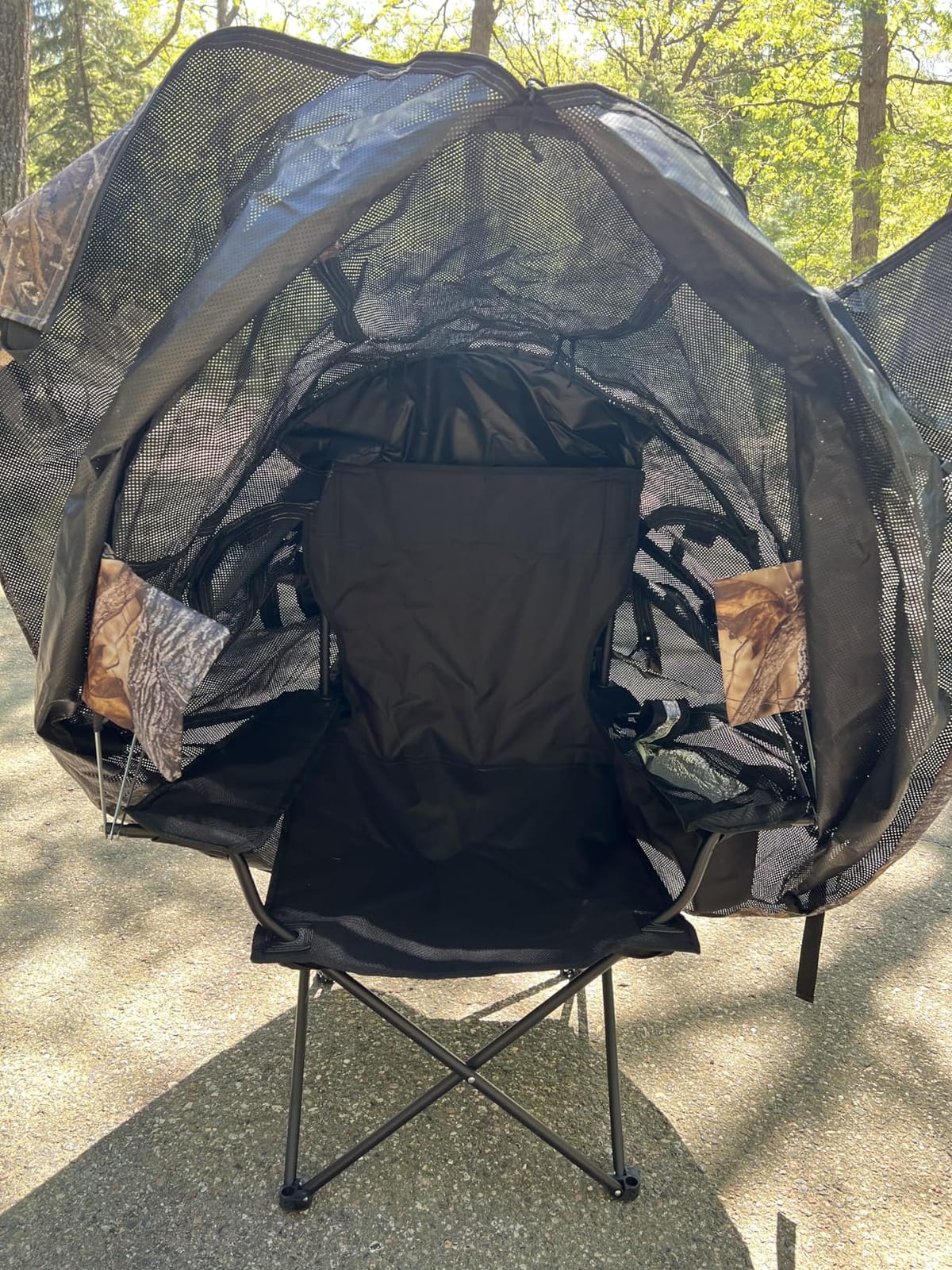 FUNHORUN Hunting Chair Blind, 1/2 Man See Through Ground Blind, Camo Tent customer photo 1