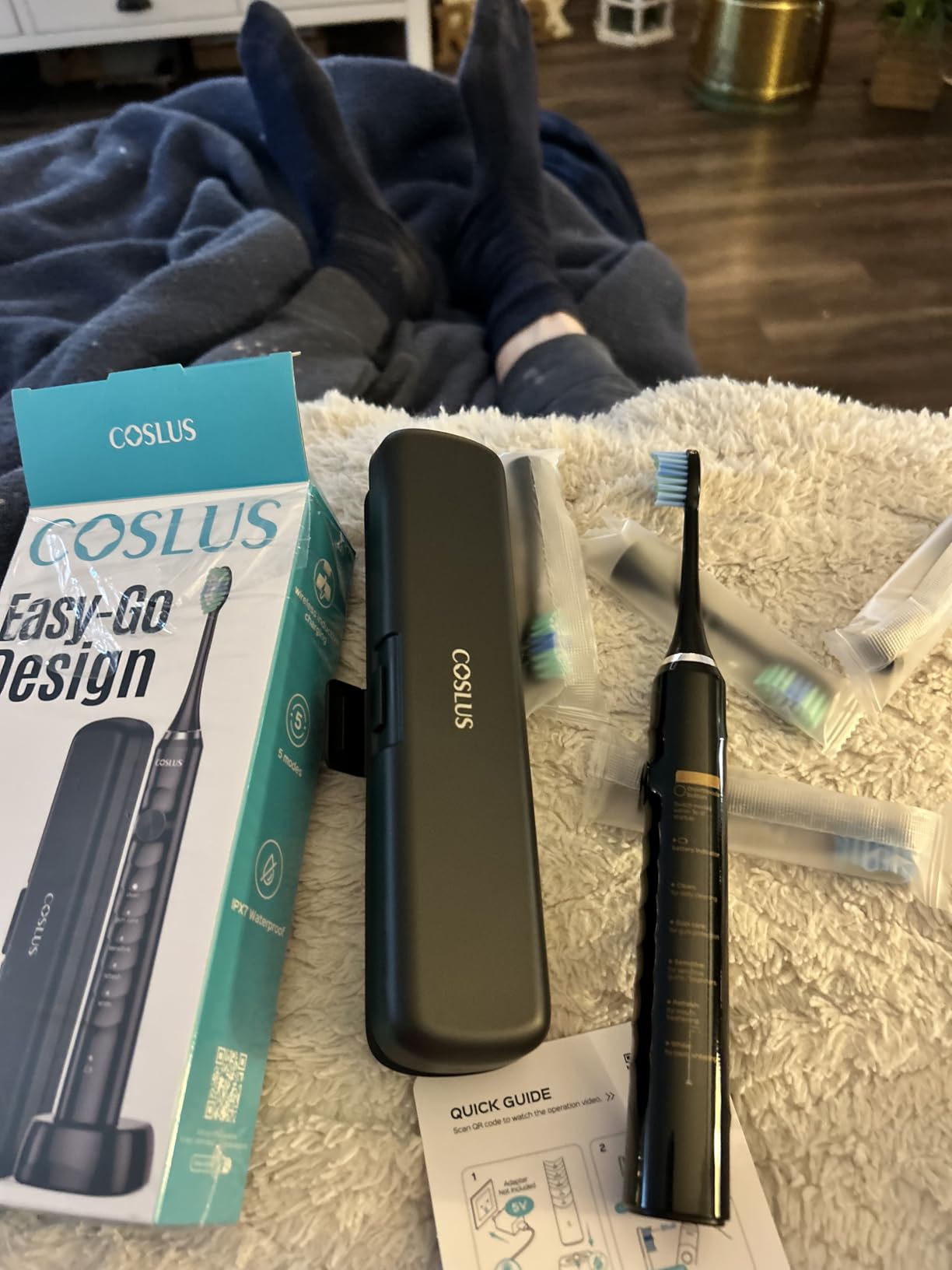 COSLUS C40 Sonic Electric Toothbrush for Adults & Family, Black, 1PC customer photo 1