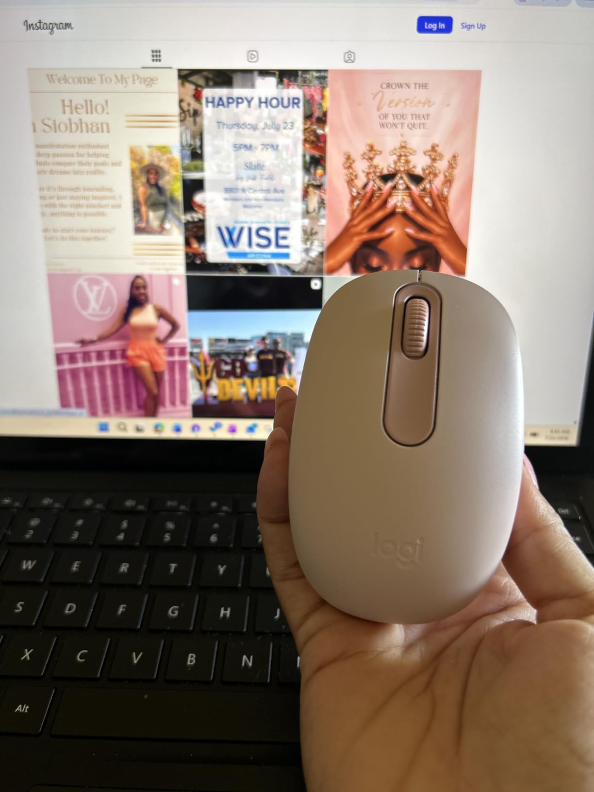 Logitech M196 Compact Ambidextrous Bluetooth Wireless Mouse - Rose customer photo 1