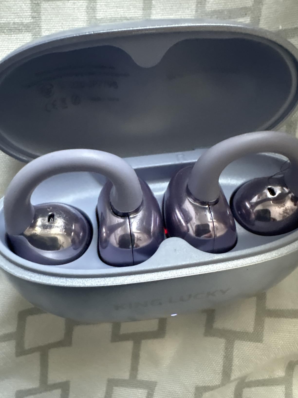 King Lucky Clip-On Earbuds Gen 3, Open-Ear Wireless Bluetooth 6.0 Headphones with Mic, Secure Fit for Small Ears & Glasses Wearers, 50H Playtime, ENC, IPX5 Waterproof Sport Ear Buds (Black) customer photo 1