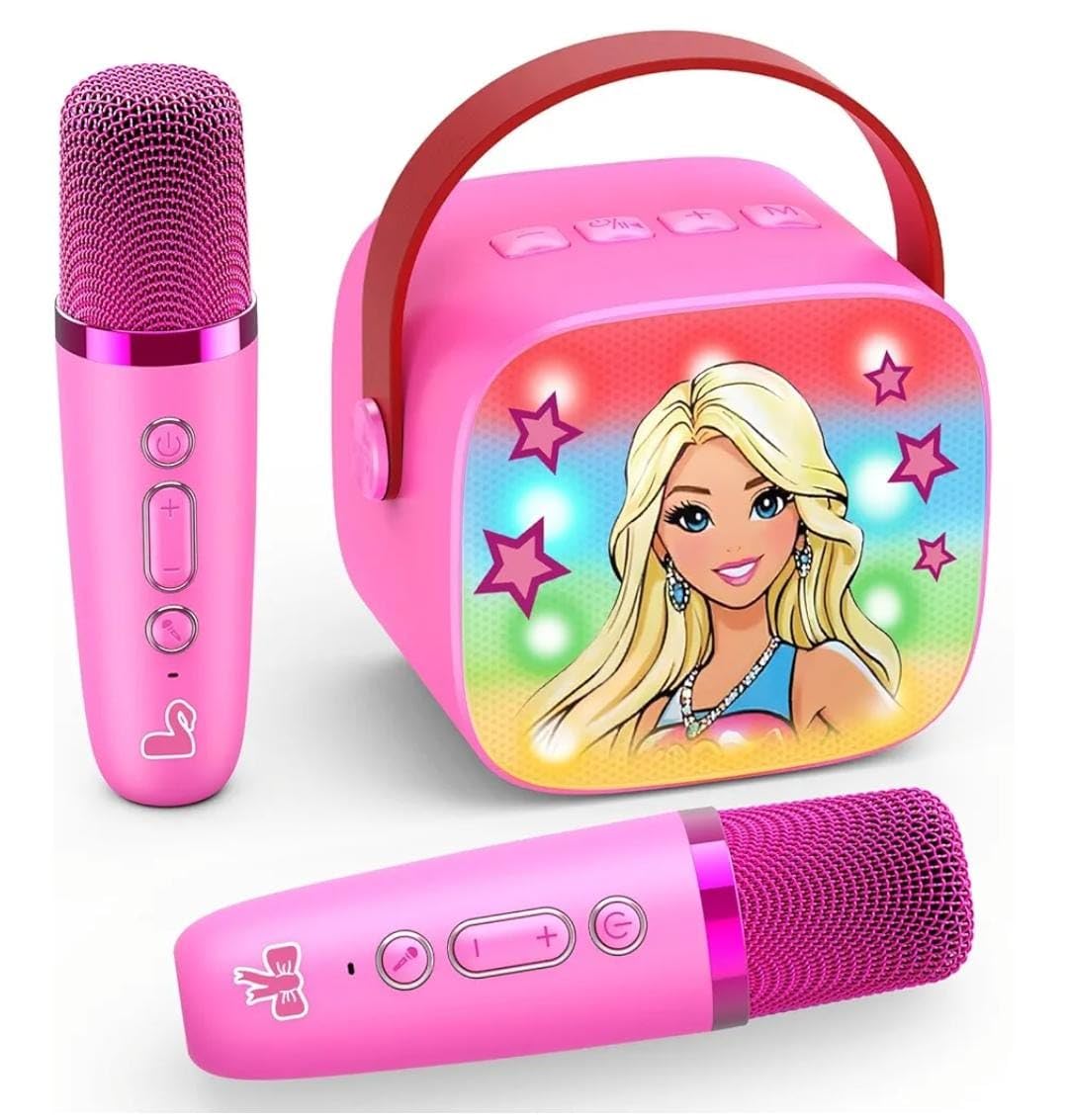 Mini Karaoke Machine Toys Gifts: Kids Toys Birthday Gifts for 4 5 6 7 8 9 Years Old Girl Boy LED Portable Bluetooth Speaker with 2 Wireless Microphone Girl Gift Age 3-12+ customer photo 2