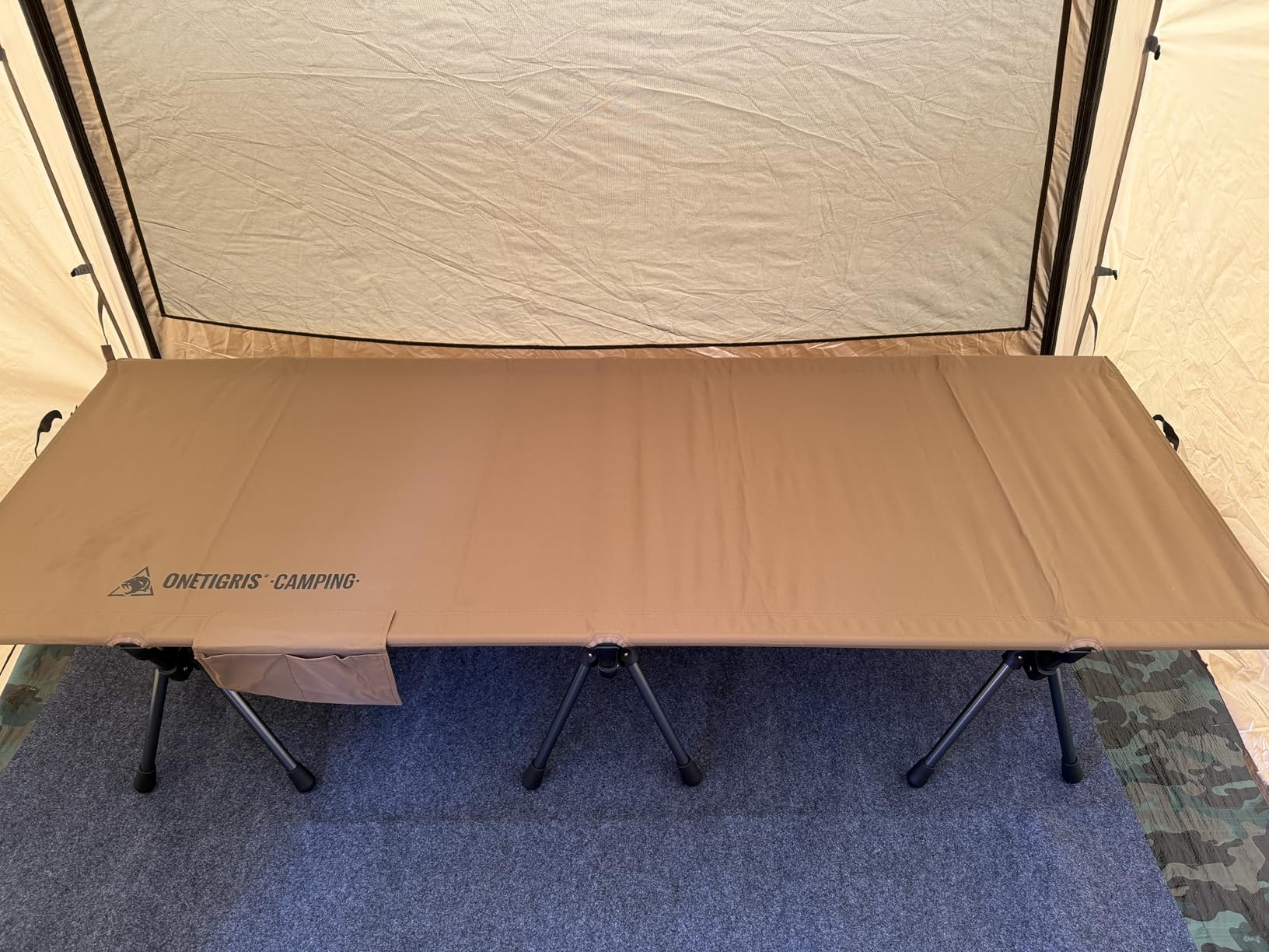 ONETIGRIS SUPRANUBIS Camping Cot, Height Adjustable with Cot Leg Extenders, Strong Support 330lbs, Lightweight Comfortable Folding Bed for Camping, Hiking, Travel, Truck, Beach, Office Nap customer photo 2