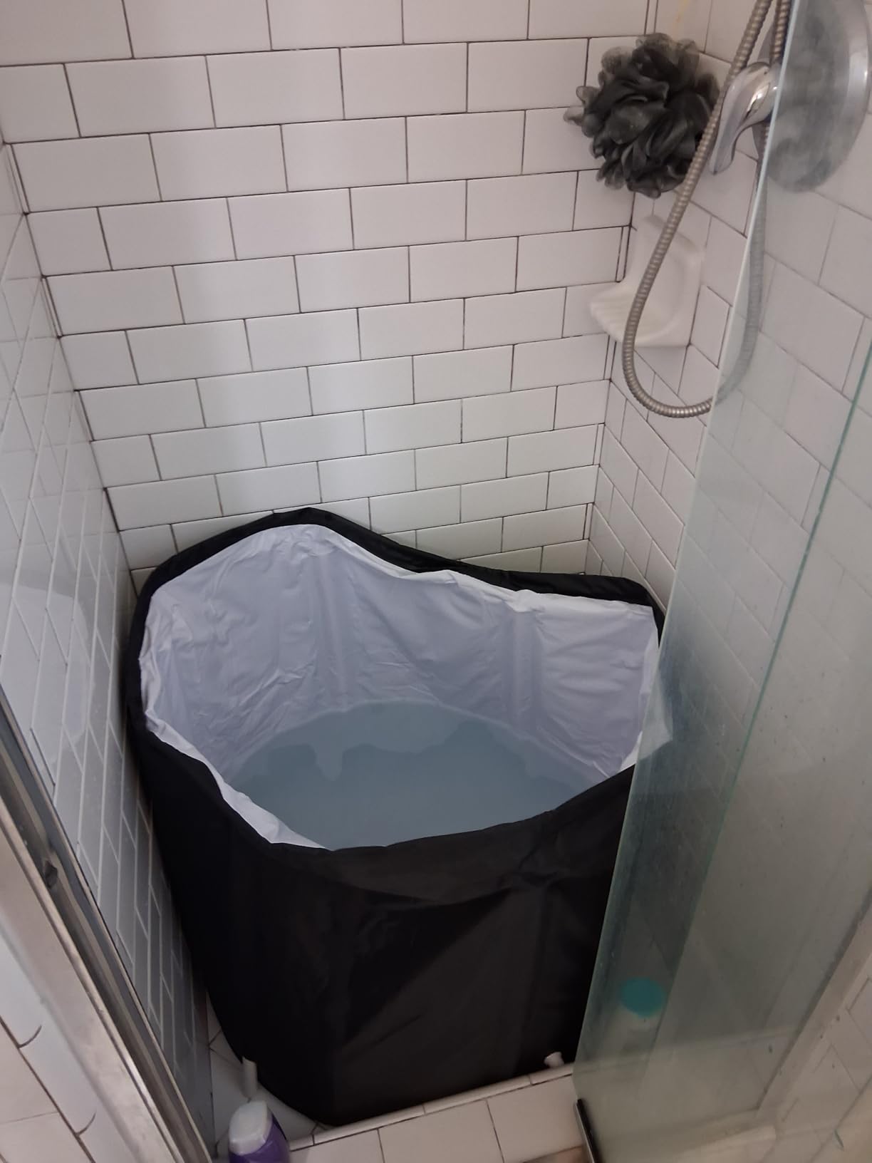 Portable Foldable Bathtub, Collapsible Adult Bath Tub for Hot SPA and Ice Bath, Space-Saving Storage, Durable PVC Material (Black, 27inch) customer photo 2
