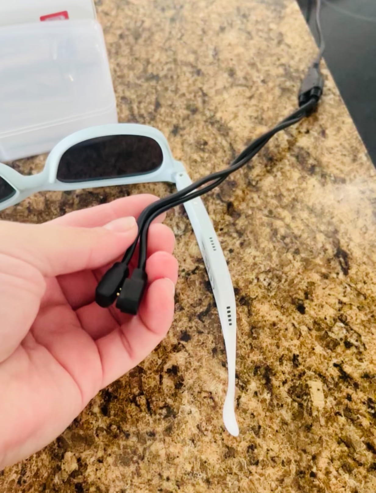 XO Simple is Beauty Smart Bluetooth Glasses,Built-in Mic & Speakers,Smart Wireless Headphone Sunglasses for Men and Women,Athletic/Outdoor UV Protection and Voice Control,Unisex(Black) customer photo 1