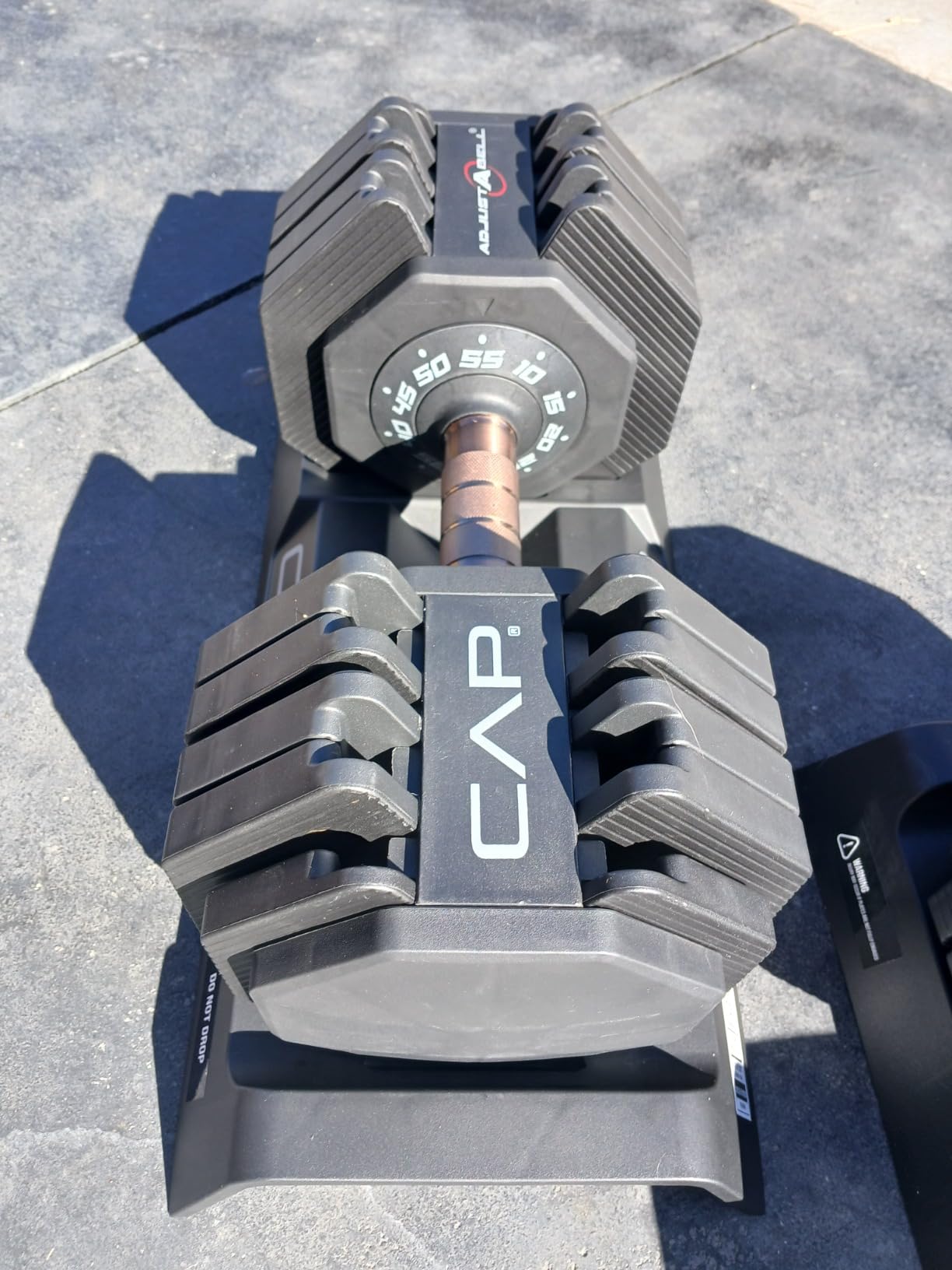 CAP ADJUSTABELL Adjustable Dumbbell Set, Premium Quick Select Adjustable Weights for Strength Training, Singles & Pairs, 12.5 LB, 25 LB & 55 LB, Round Dumbbells, Multiple Grip Handle Options customer photo 1