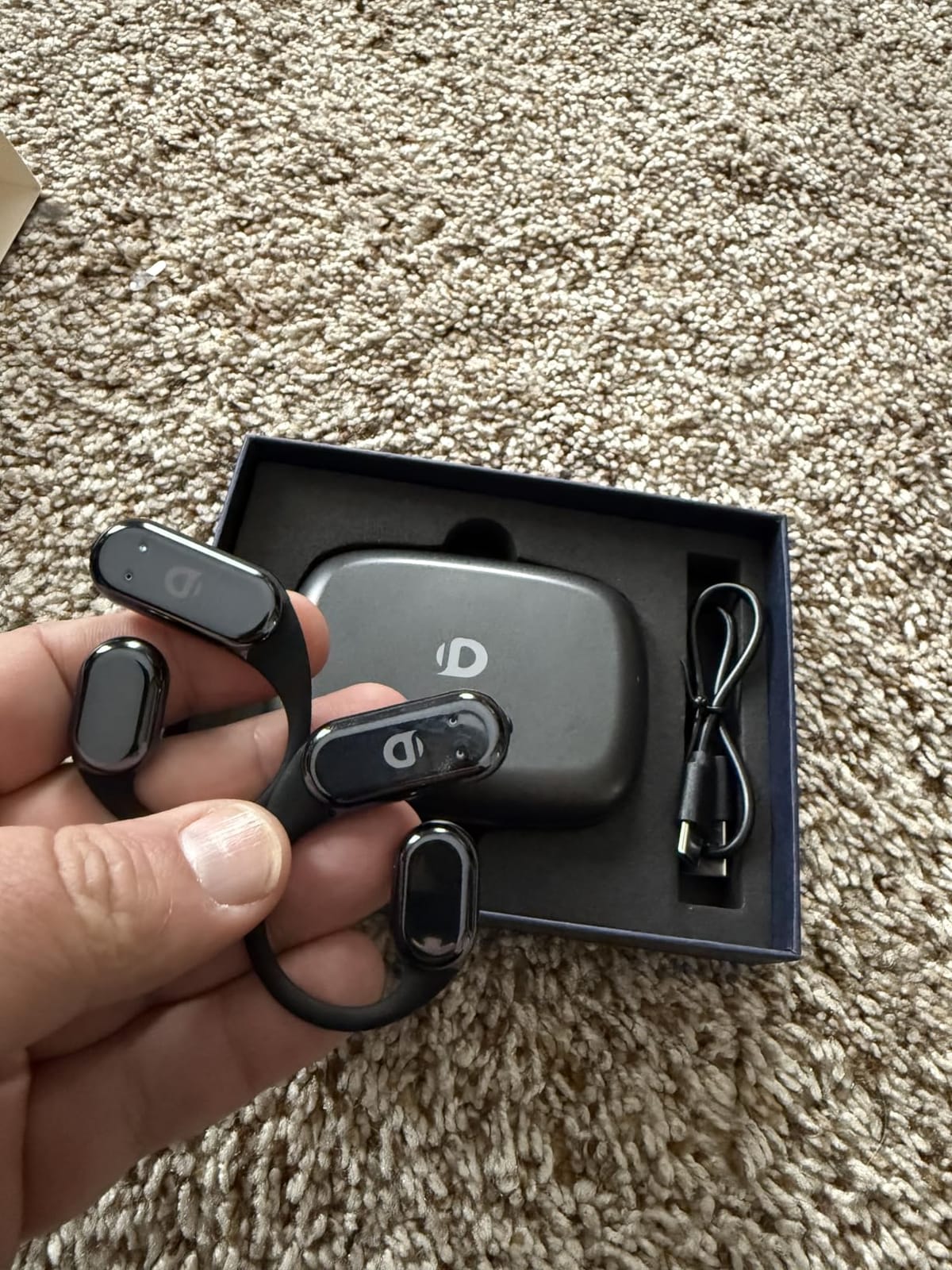 True Bone Conduction Headphones, Open Ear Earbuds with Ear Hooks, Up to 60 Hours Playtime with Charging Case, Bluetooth 5.3, IP68 Waterproof, for Running, Yoga, Gym, Sports customer photo 2