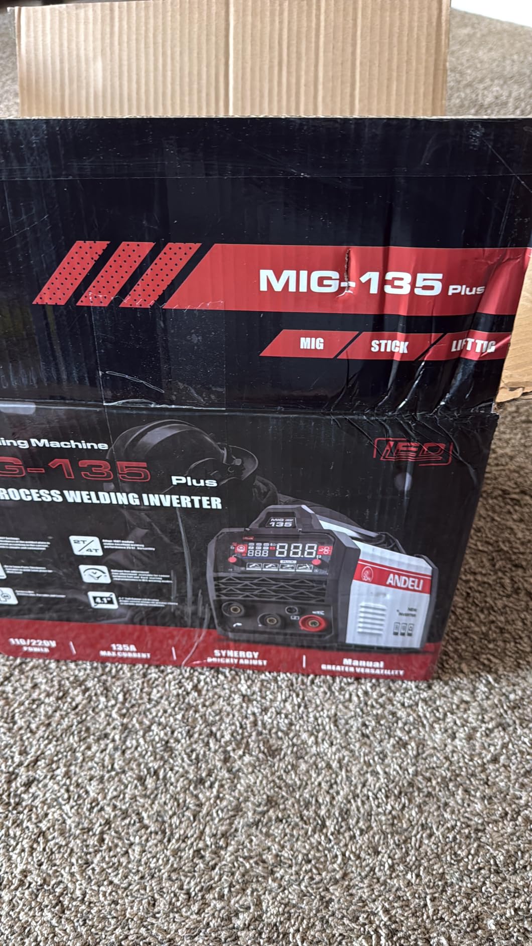 ANDELI 110V/220V MIG Welder 135A ，PULSE Flux Core/Lift TIG/Stick 4-in-1 customer photo 1