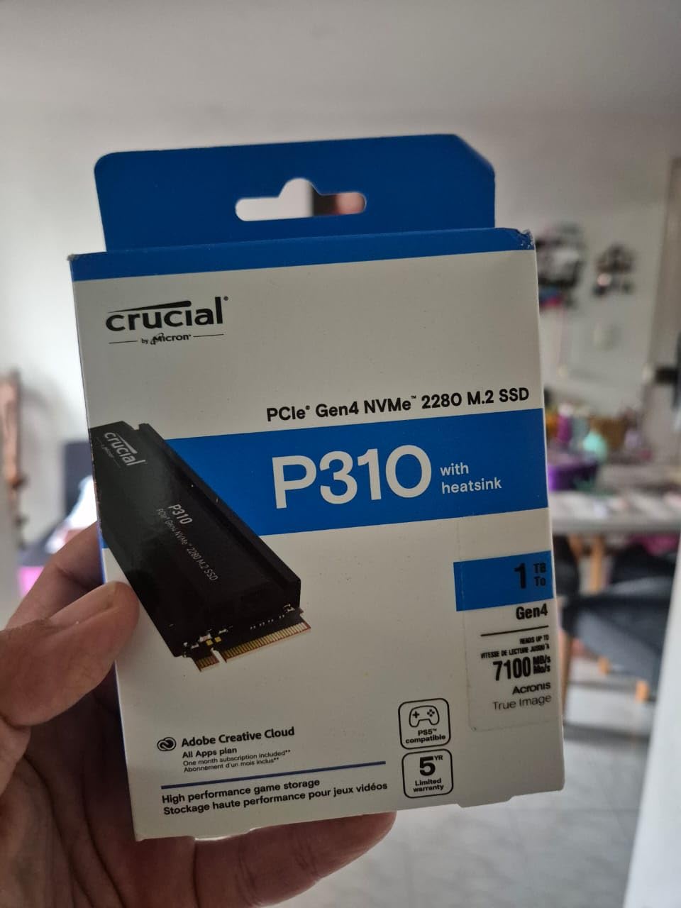 Crucial P310 2280 2TB PCIe Gen4 NVMe Gaming PS5 SSD with Heatsink, Up to 7,100MB/s, PlayStation5, Laptop & Desktop (PC) Compatible, Solid State Drive - CT2000P310SSD5-01 customer photo 2